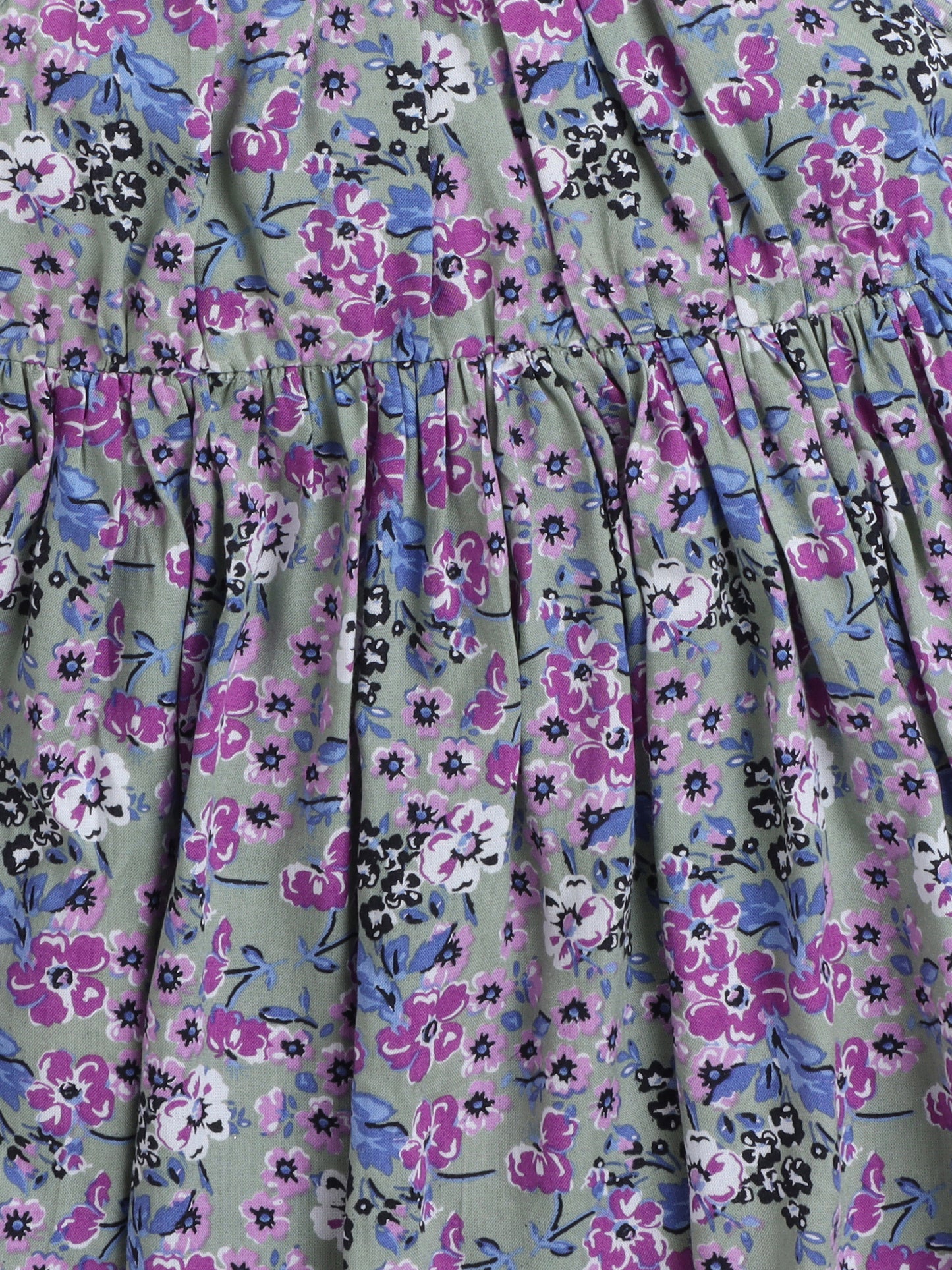 Cotton Floral Incut with Neckbelt Sleeveless Dress - Grey