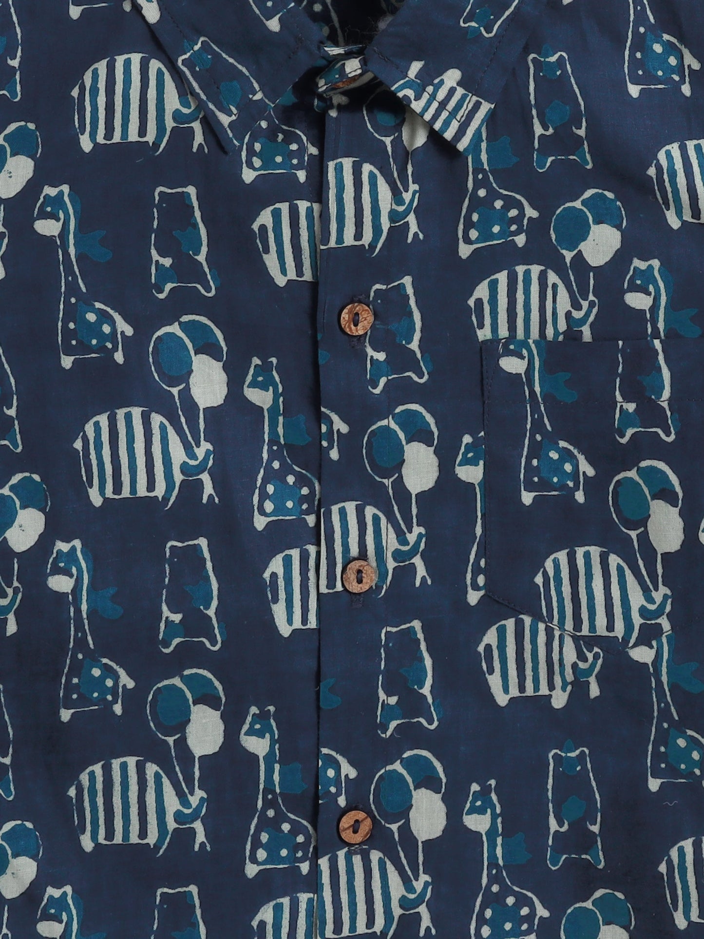 The Magic Wand Half Sleeves Animal Printed Shirt Indigo Blue