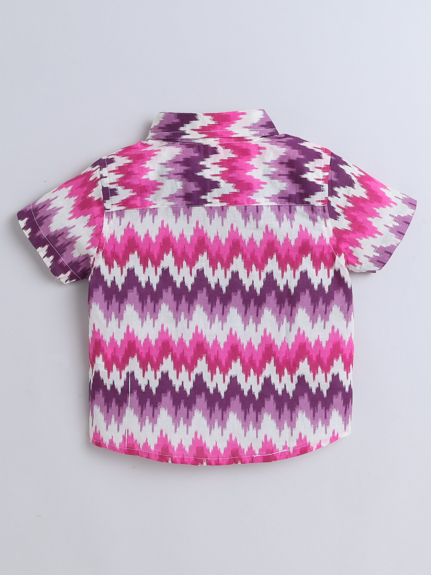 Half Sleeves Ikat Print Shirt - Pink