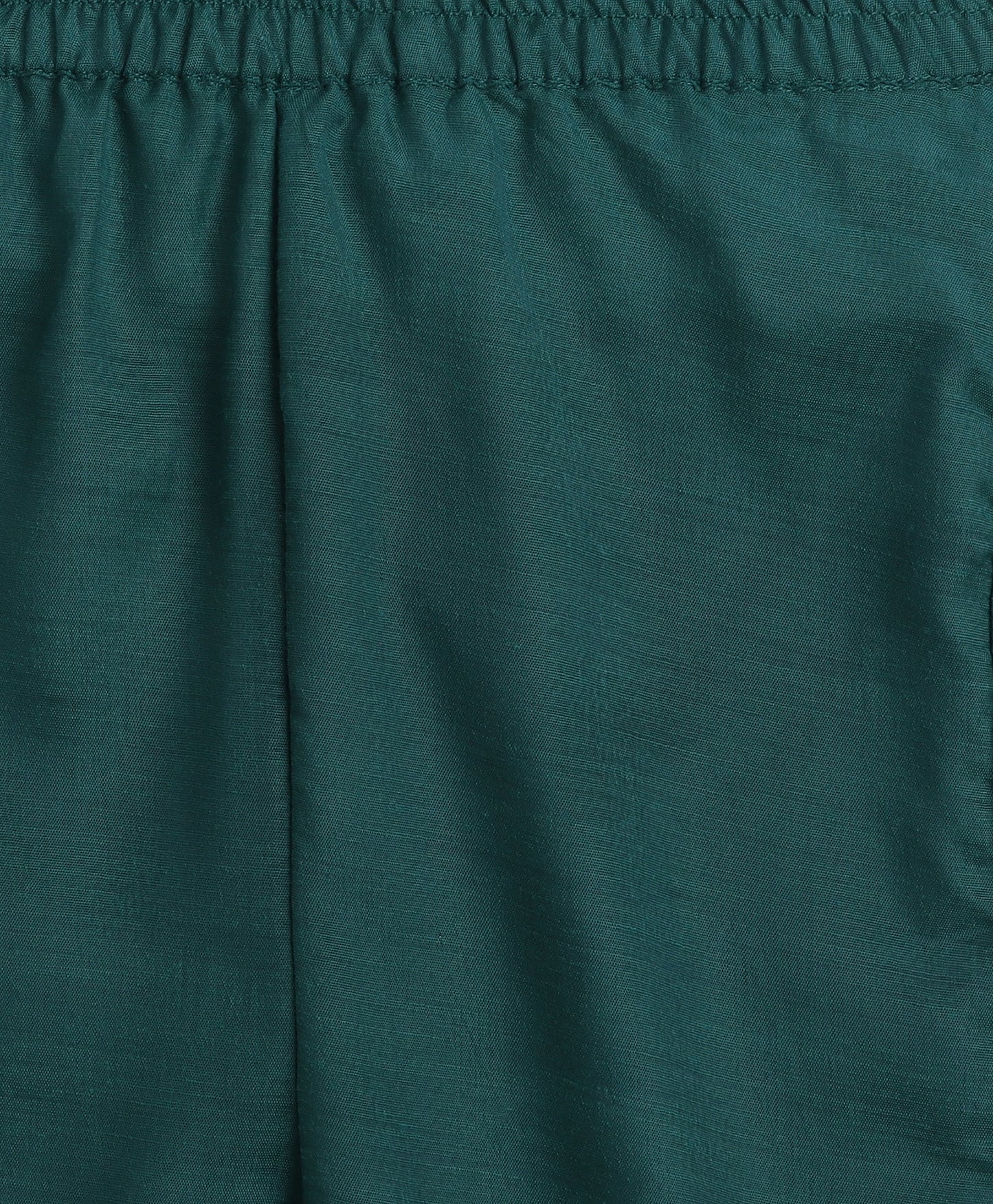 Woven 3/4th Sleeves Foil Printed Kurti and Bottom Set- Green