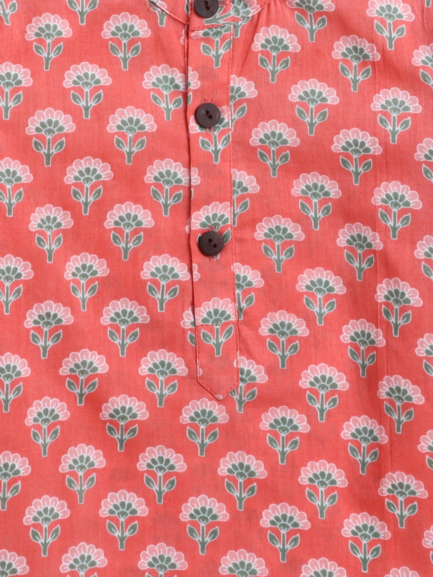 The Magic Wand Cotton Full Sleeve All Over Printed Kurta Dhoti Sets - Peach