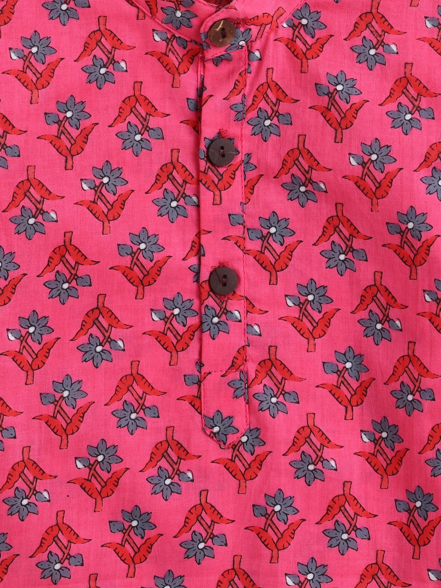 The Magic Wand Cotton Full Sleeve All Over Printed Kurta and Dhoti Set Fuchsia