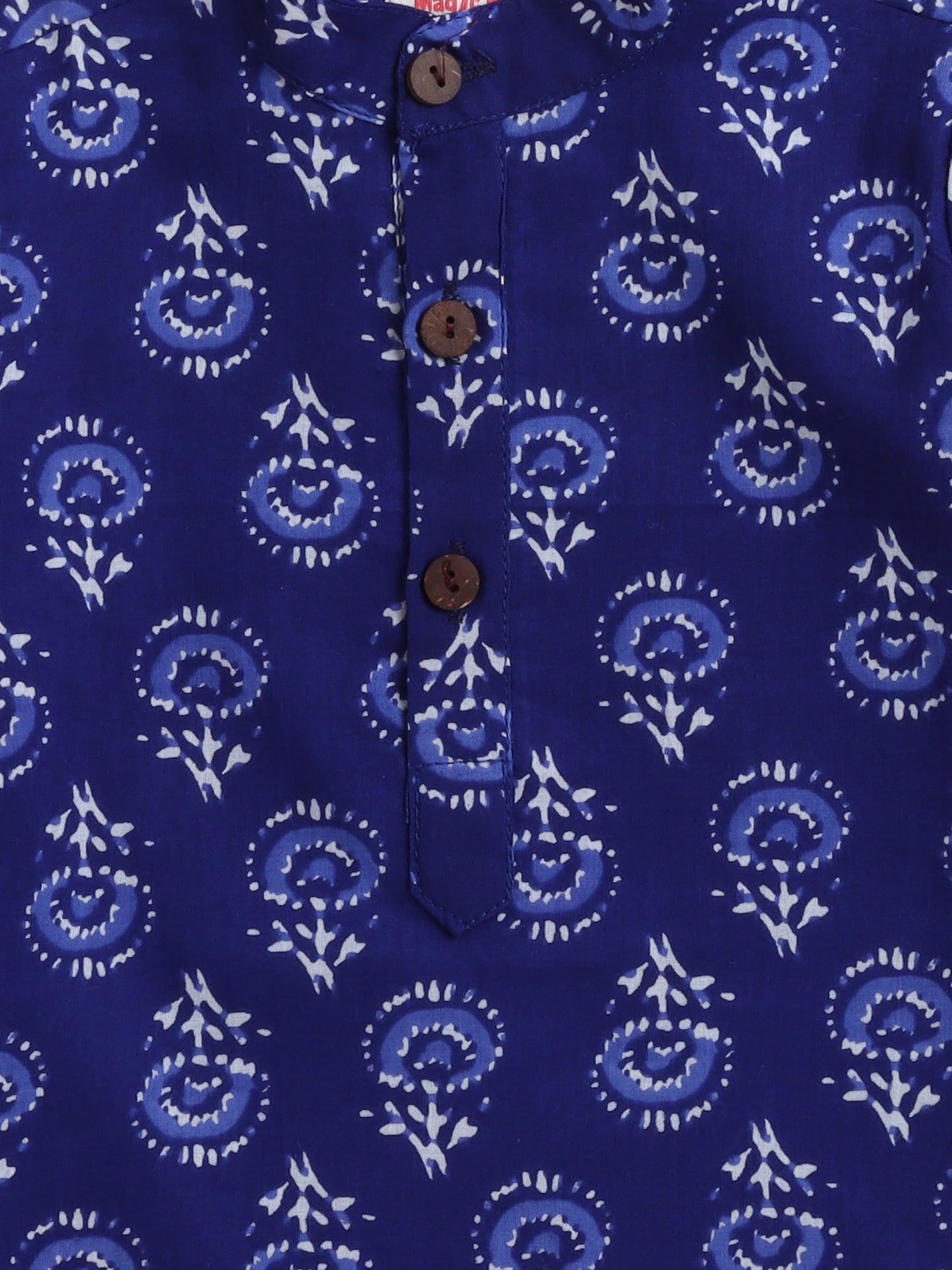 The Magic Wand Cotton Full Sleeve All Over Printed Kurta Dhoti Sets - Blue