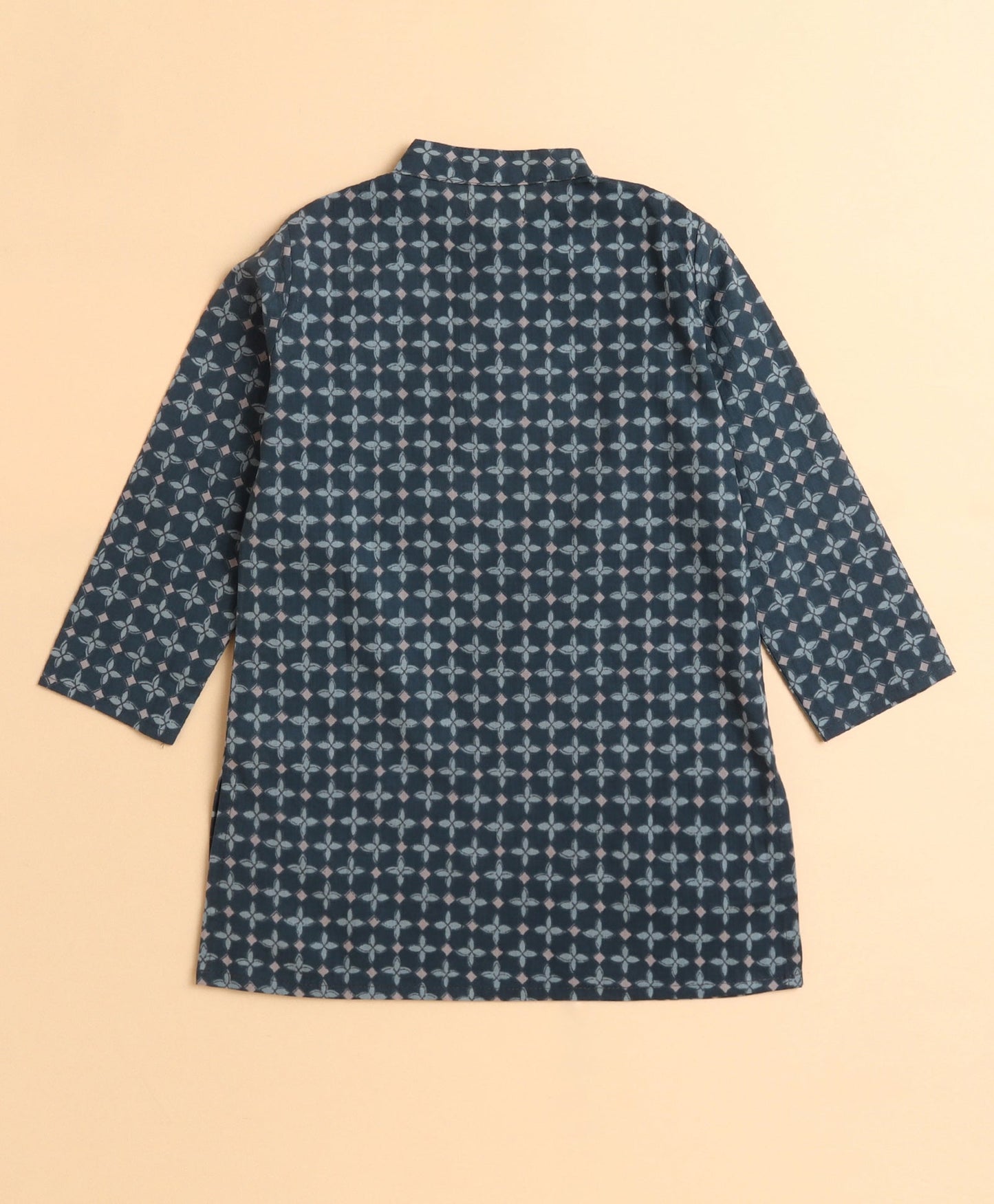 The Magic Wand Cotton All Over Printed Full Sleeves Kurta with Pyjama Set - Blue