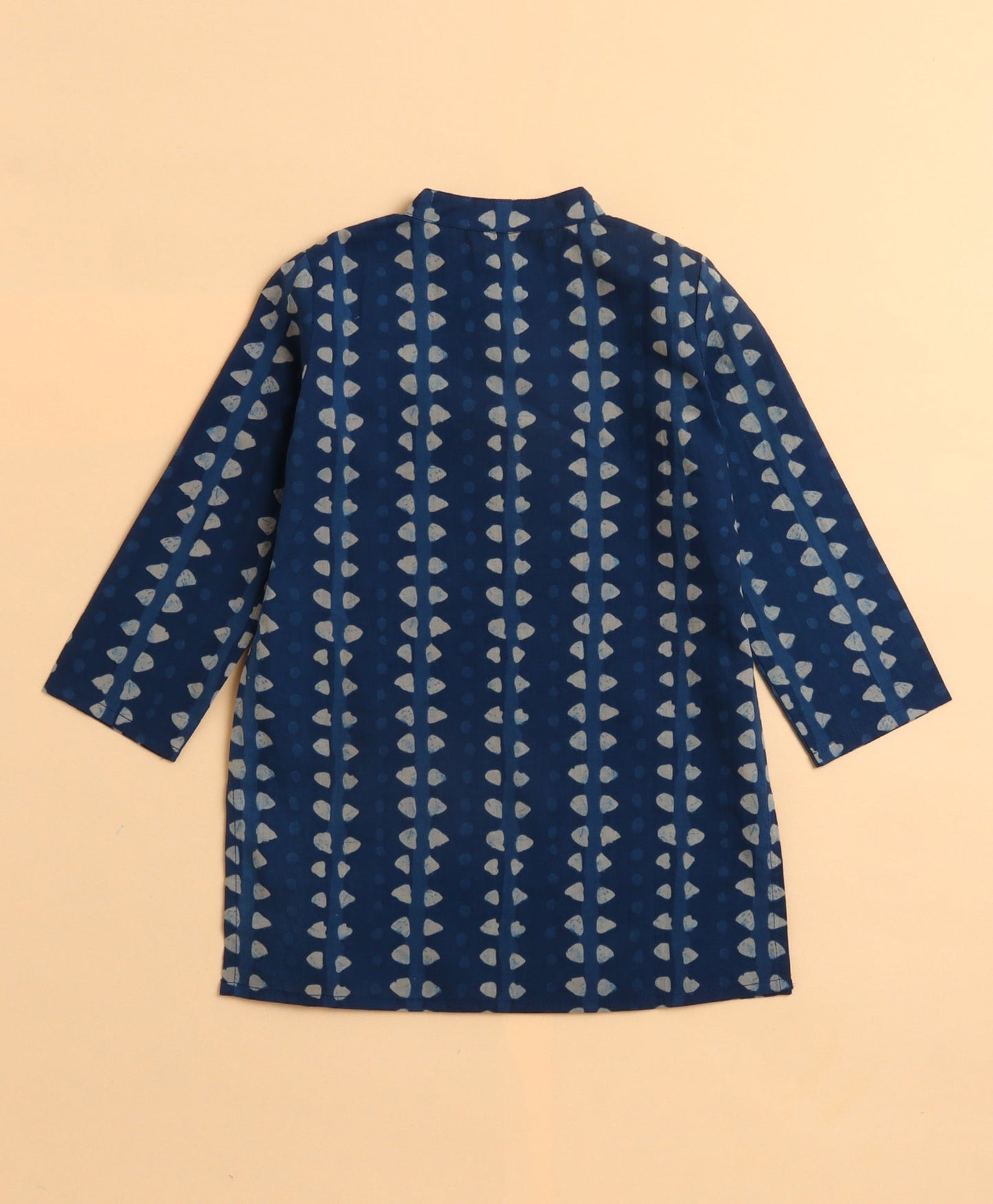 The Magic Wand Cambric Cotton AII Over Printed Full Sleeves Kurta and Dhoti Set- Blue