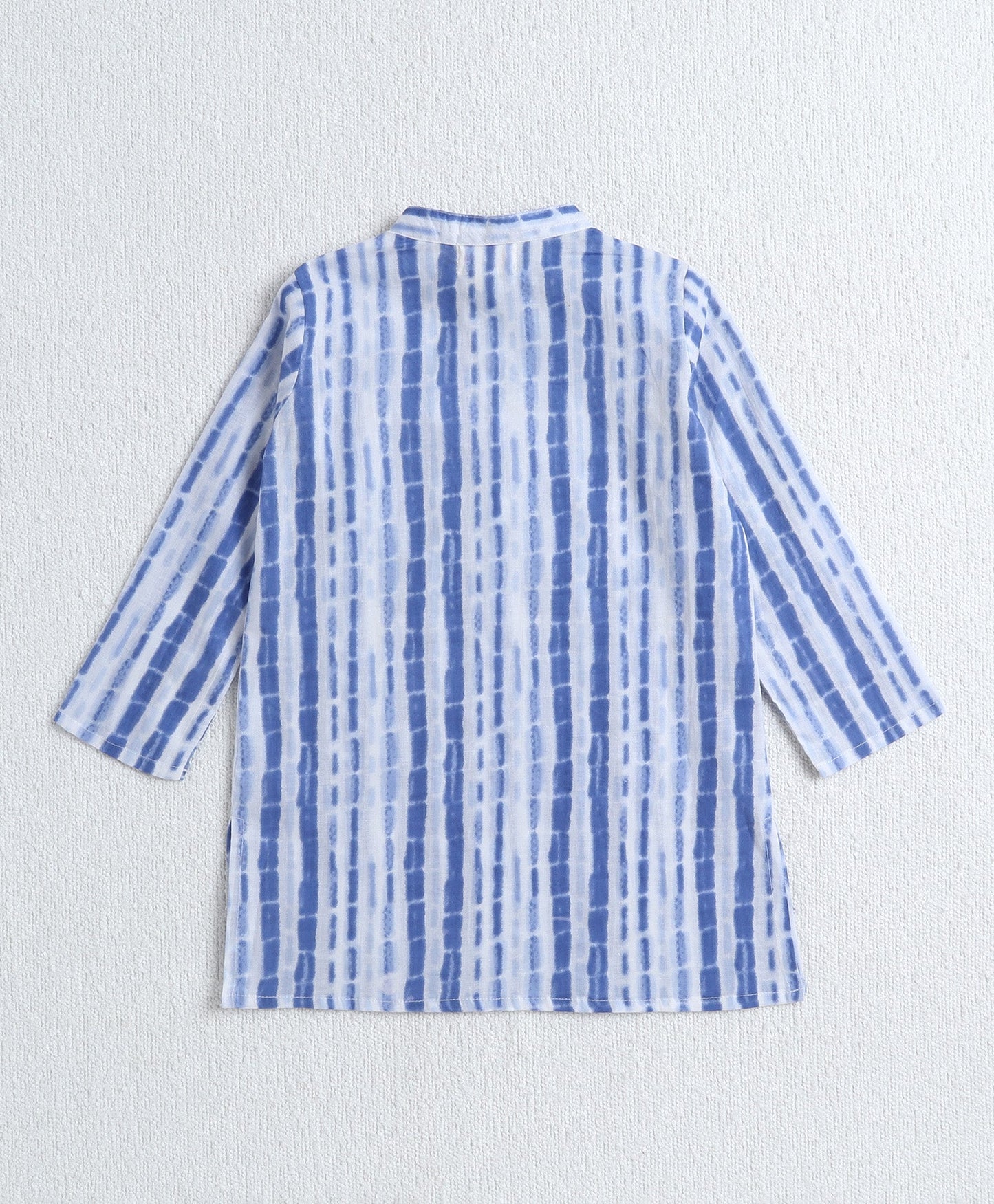 The Magic Wand Cotton Woven Full Sleeves Stripes Printed Kurta & Pyjama Set - Blue