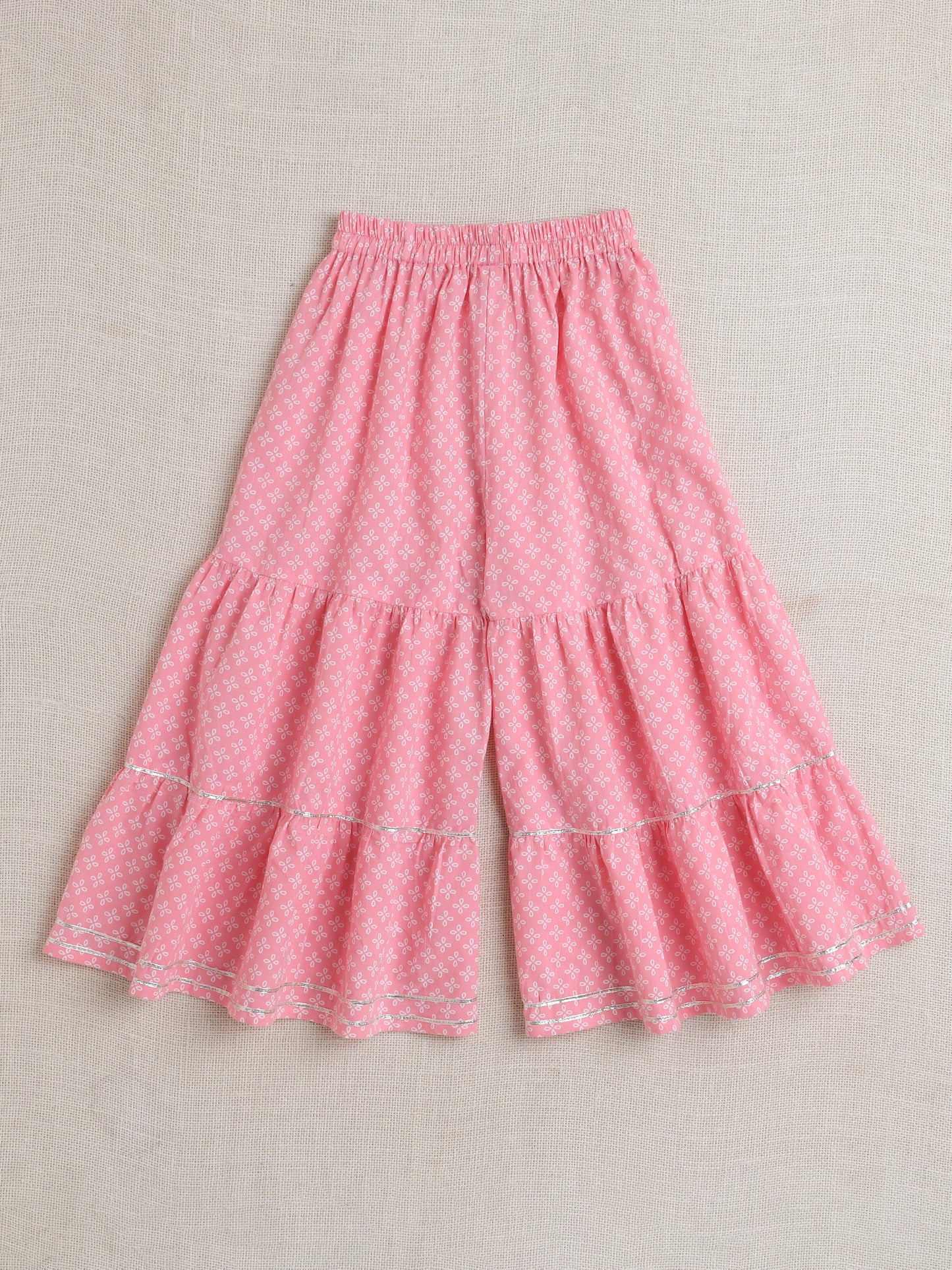 Full Sleeves Floral Print Kurta set- Pink