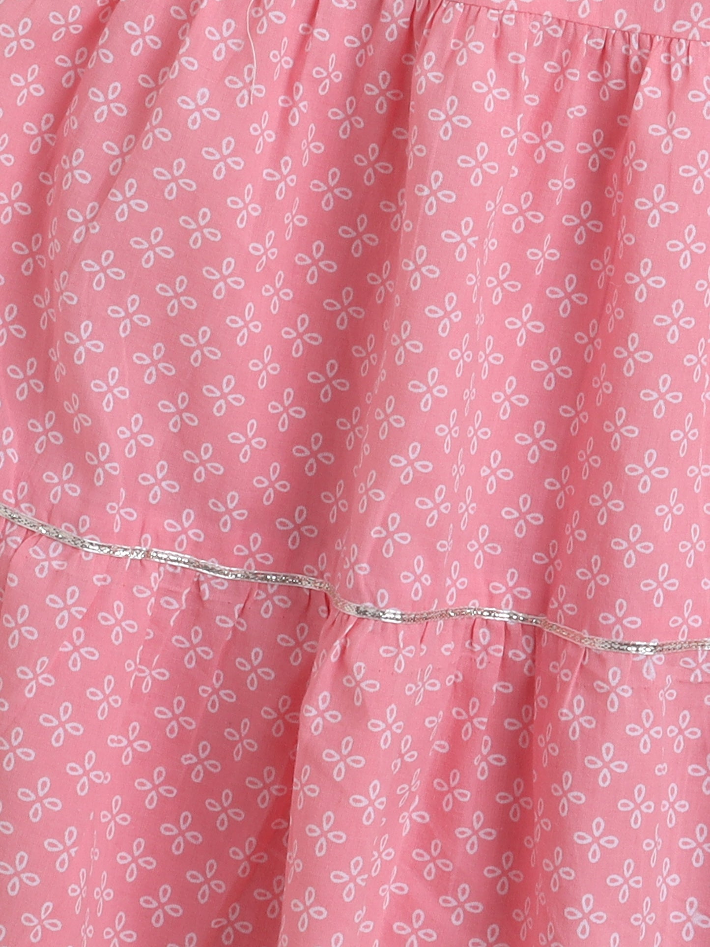 Full Sleeves Floral Print Kurta set- Pink