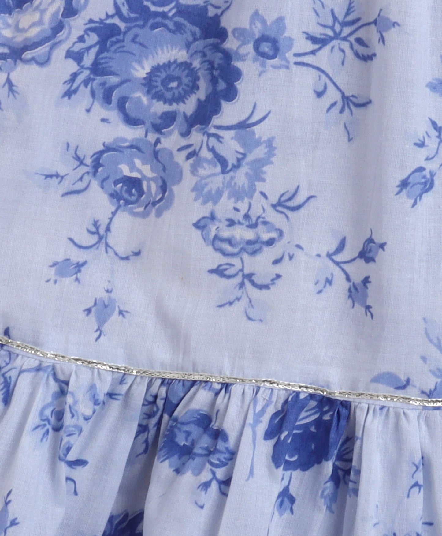 The Magic Wand Cotton woven Cambric Shibori Sleeveless Yoke Kurta and Floral Sharara Dupatta Set - Blue