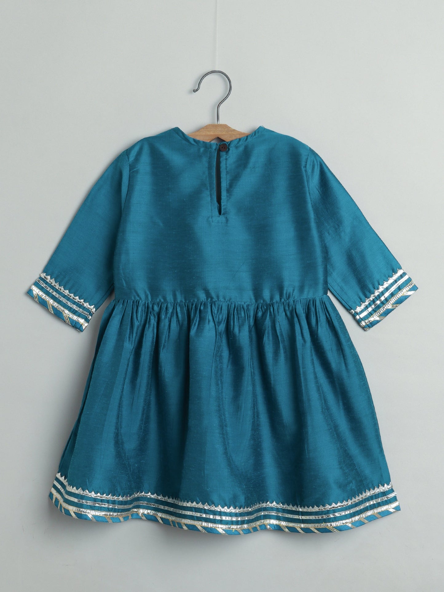 The Magic Wand Lace Embelished Full Sleeves tassles Kurta with Ballon Pants-Royal Blue
