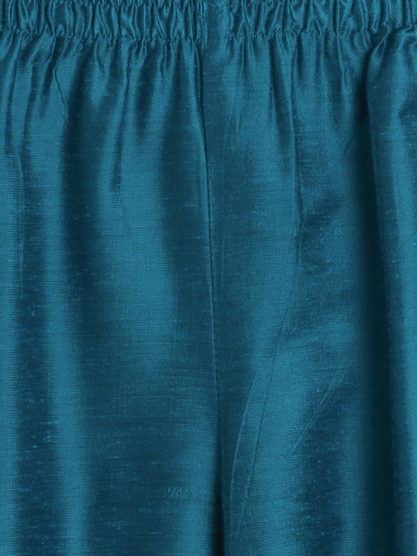 Lace Embelished Full Sleeves tassles Kurta with Ballon Pants-Royal Blue