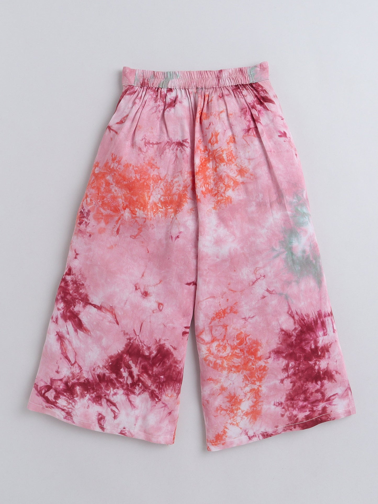 The Magic Wand Tie & Dye Printed Sleeveless Top With Tassels and Pant Set Co ord Set For Girls Multi