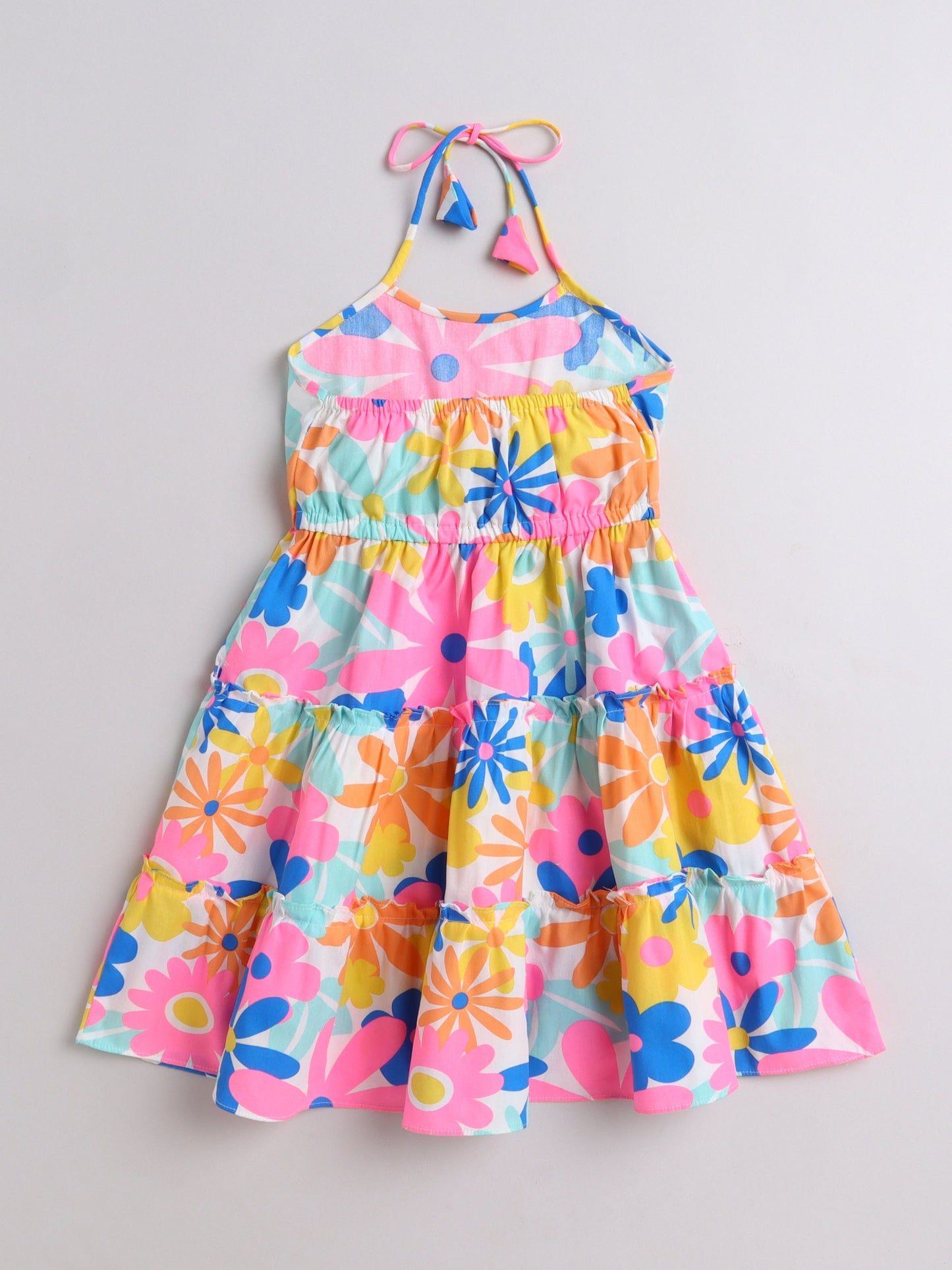 The Magic Wand Floral Printed Halter Neck Dress -Multicolor