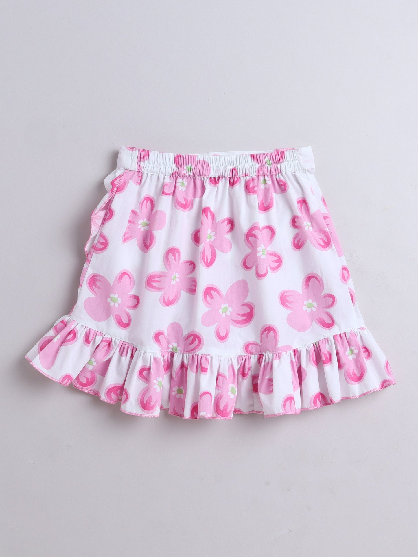 The Magic Wand Floral Printed Sleeveless Top & Flared Skirt Pink