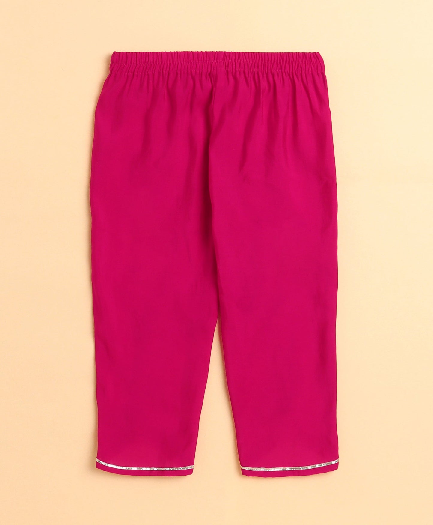 The Magic Wand Cotton Woven Sleeveless Leheriya Printed Lace Embellished Kurta and Salwar Set - Fuchsia