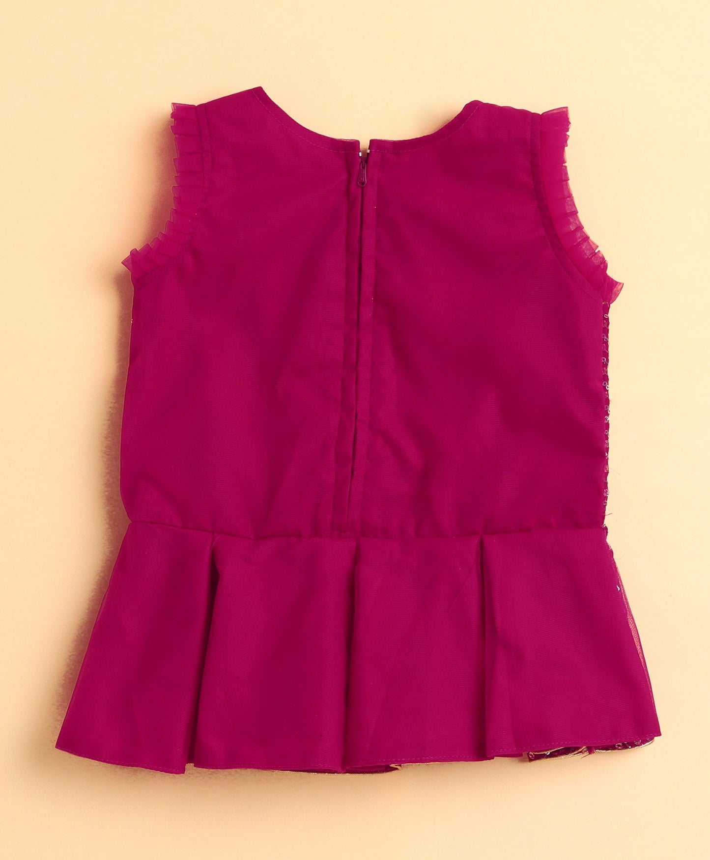 The Magic Wand Woven Sleeveless Sequins Embellished Top and Lehenga Set - Fuchsia