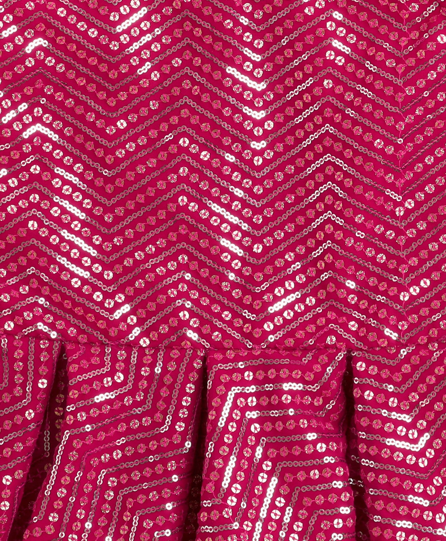 The Magic Wand Woven Sleeveless Sequins Embellished Top and Lehenga Set - Fuchsia