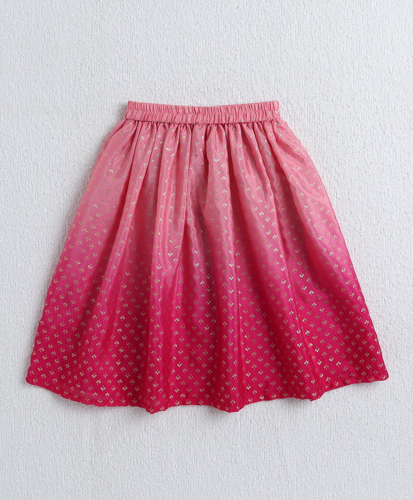 The Magic Wand Woven Sleevesless Ombre Dyed Foil Lehenga & Choli with Dupatta - Pink
