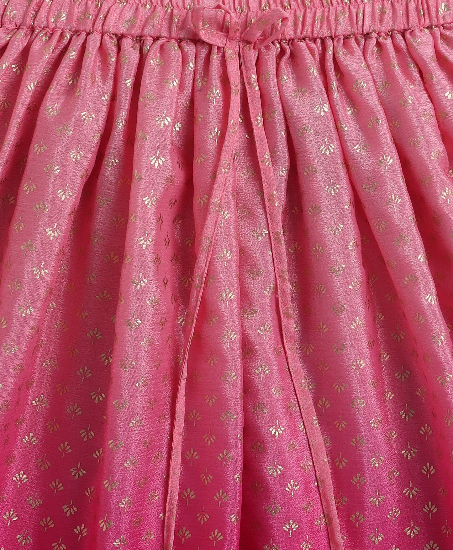 The Magic Wand Woven Sleevesless Ombre Dyed Foil Lehenga & Choli with Dupatta - Pink
