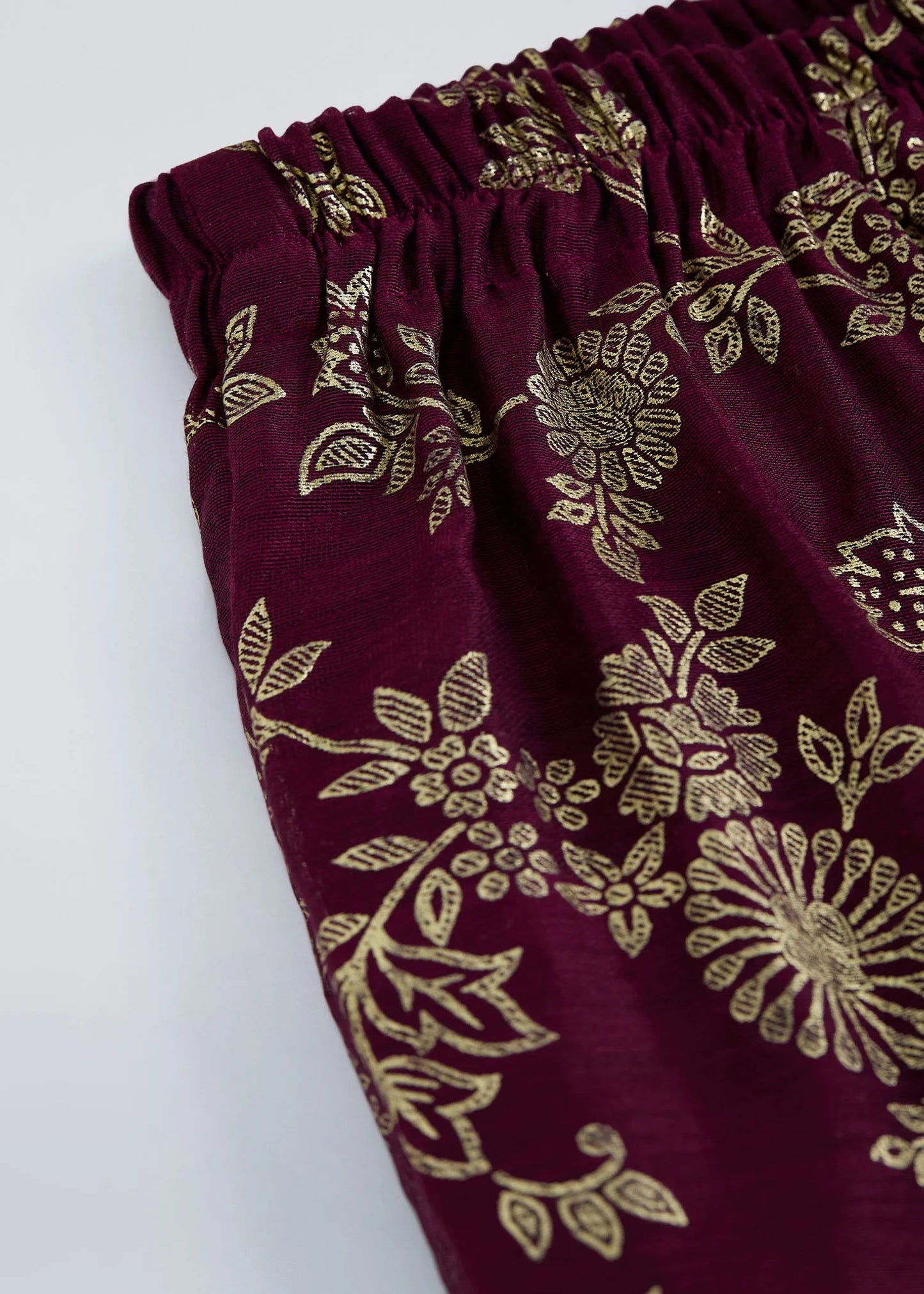 The Magic Wand Woven Ethnic Motif Printed Lace Kurta And Palazzo Set - Maroon