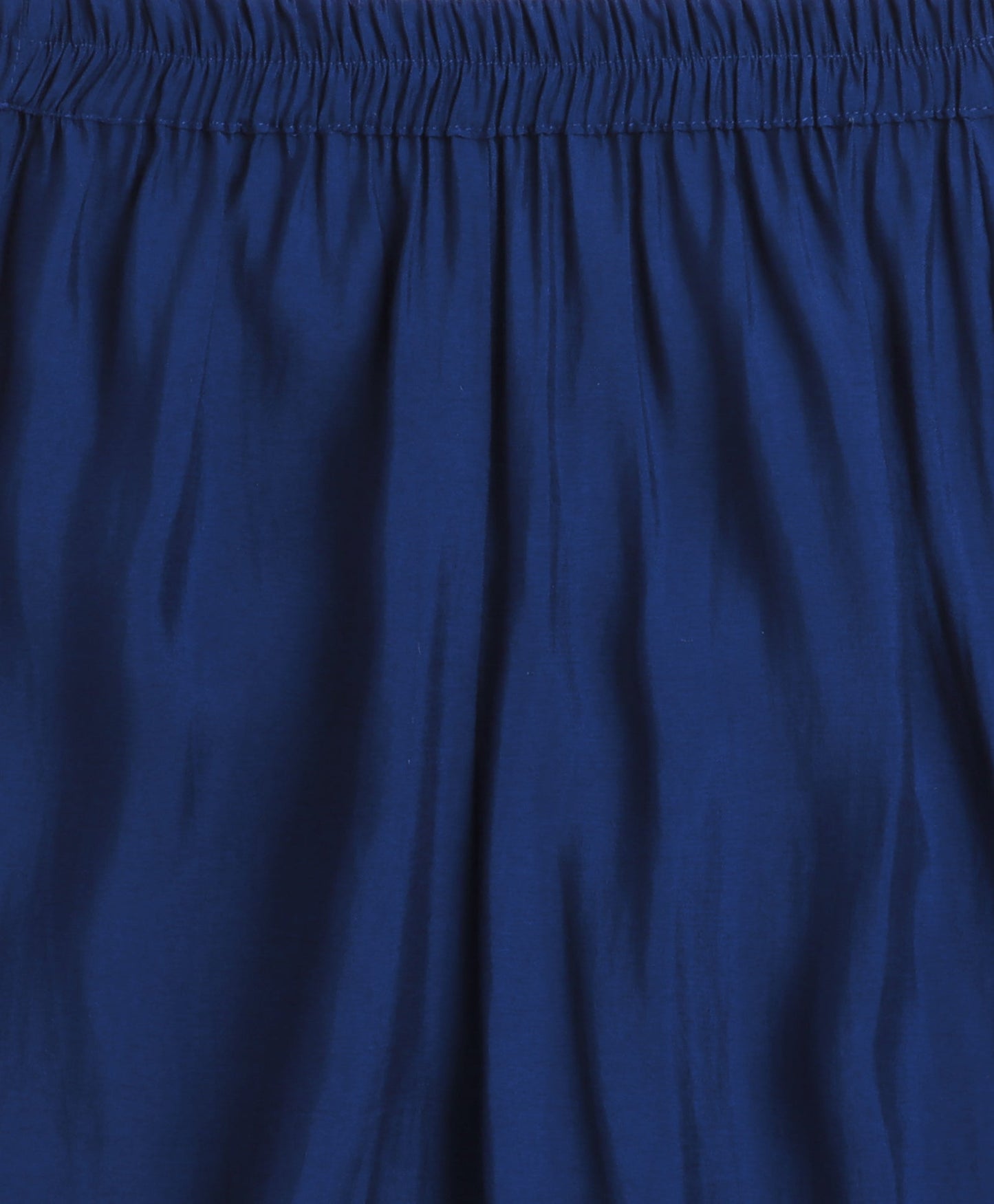 The Magic Wand Cambric Cotton Three Fourth Sleeves Solid Gota Lace Kurta and Bottom Set- Royal Blue