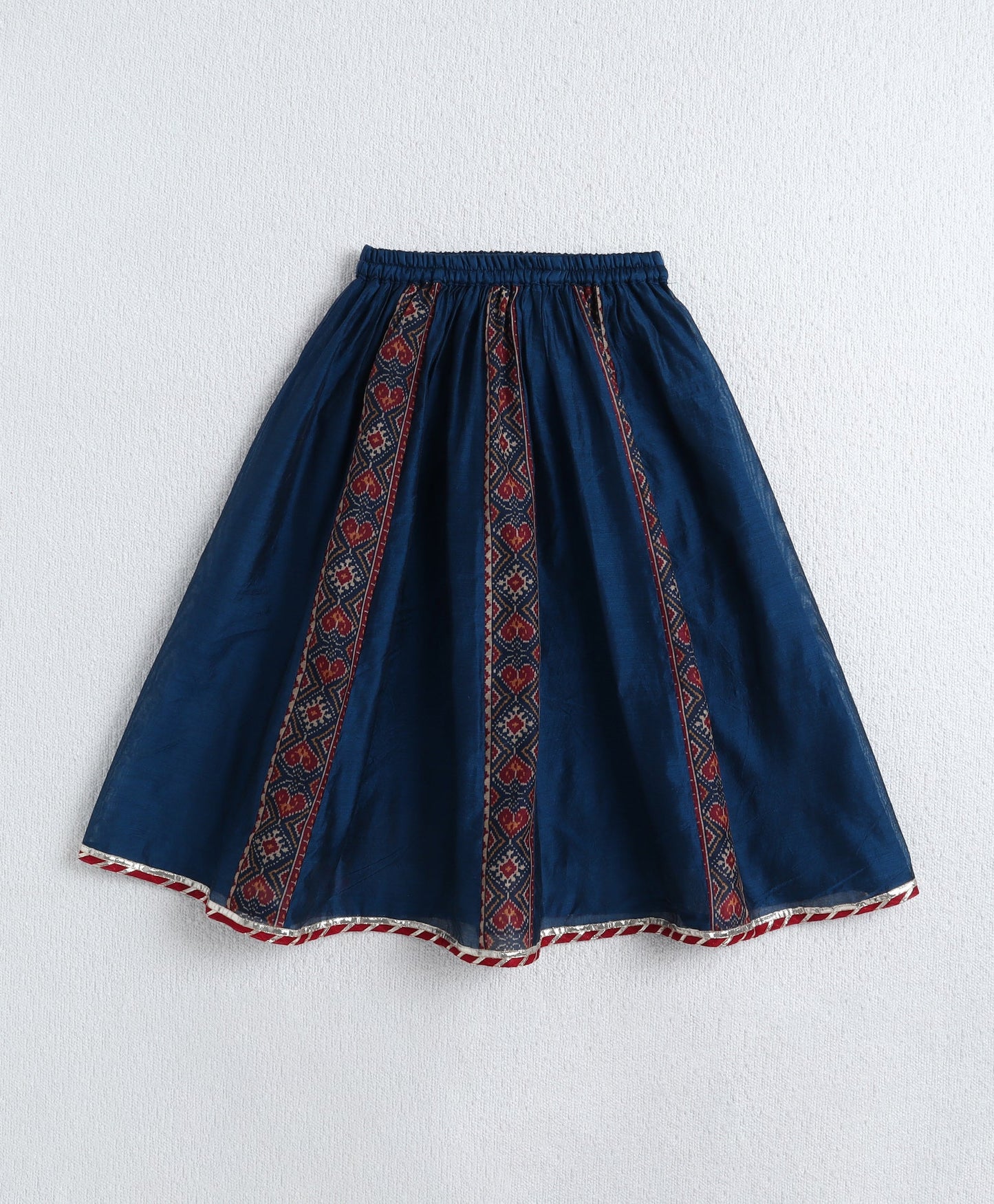 The Magic Wand Woven Solid PrintedThree Fourth Sleeeves Choli and Lehenga Set with Dupatta- Teal Blue