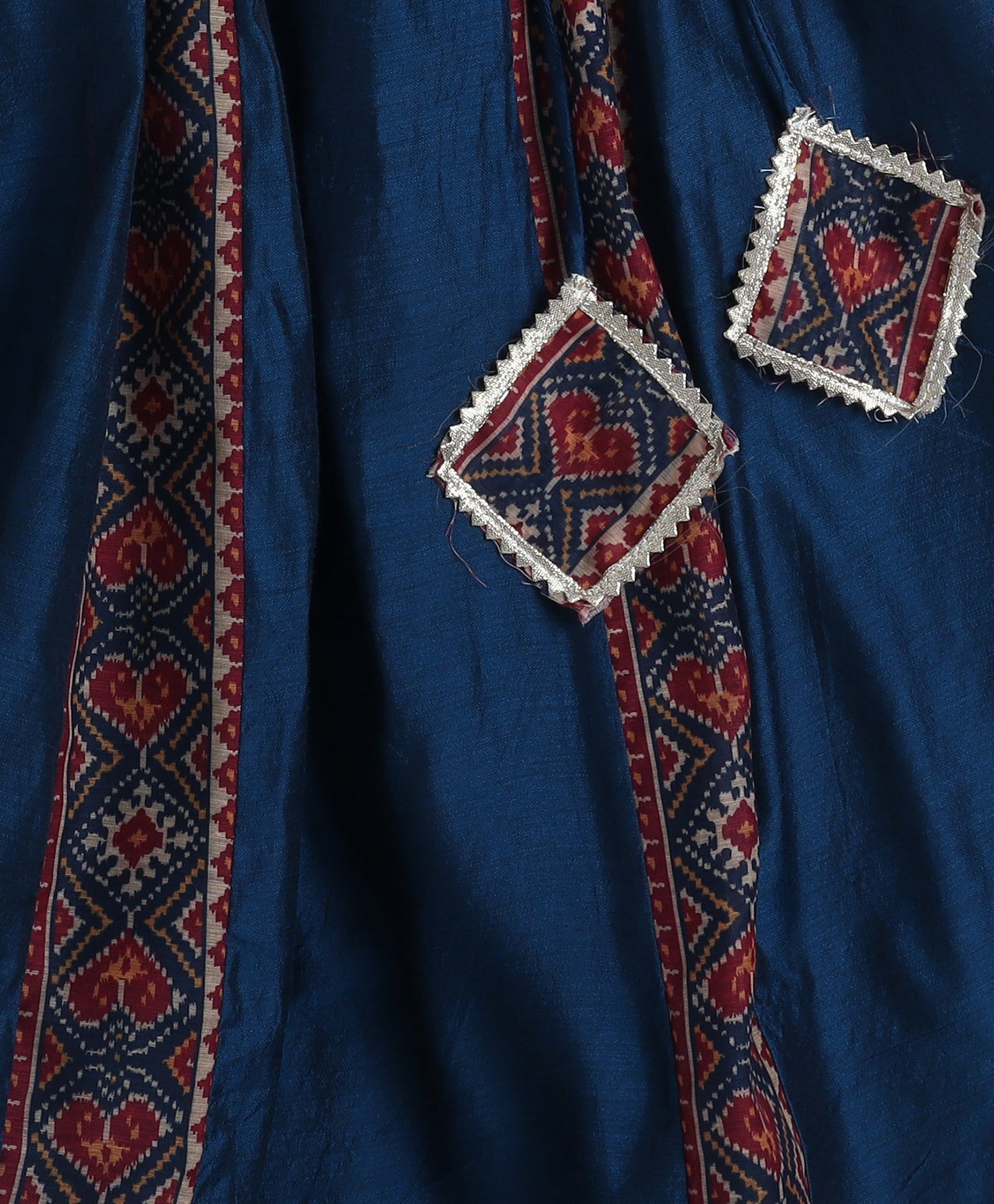 The Magic Wand Woven Solid PrintedThree Fourth Sleeeves Choli and Lehenga Set with Dupatta- Teal Blue