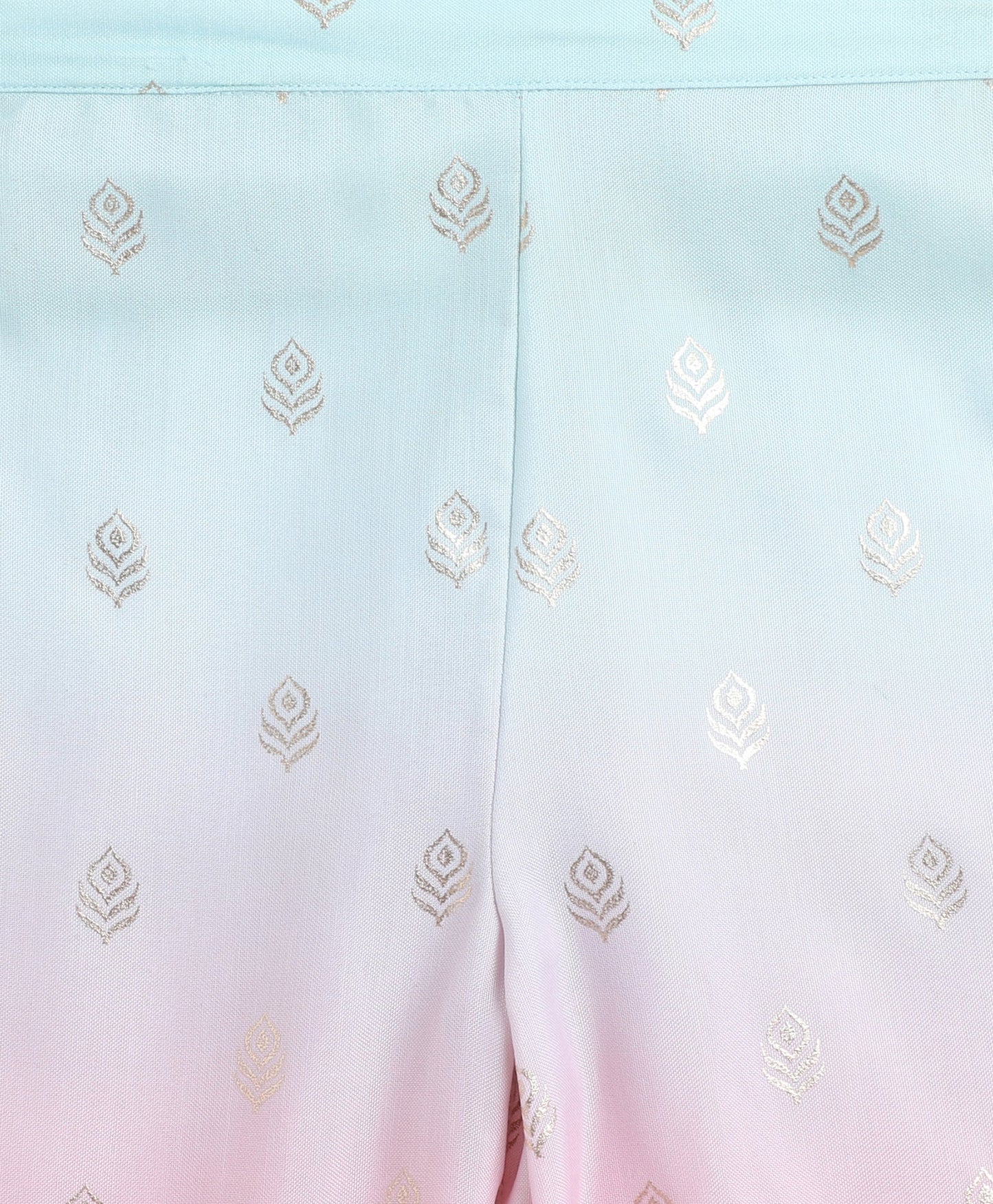 Woven Sleeveless Foil Printed Top and Co-Ordinating Pant Set- Blue