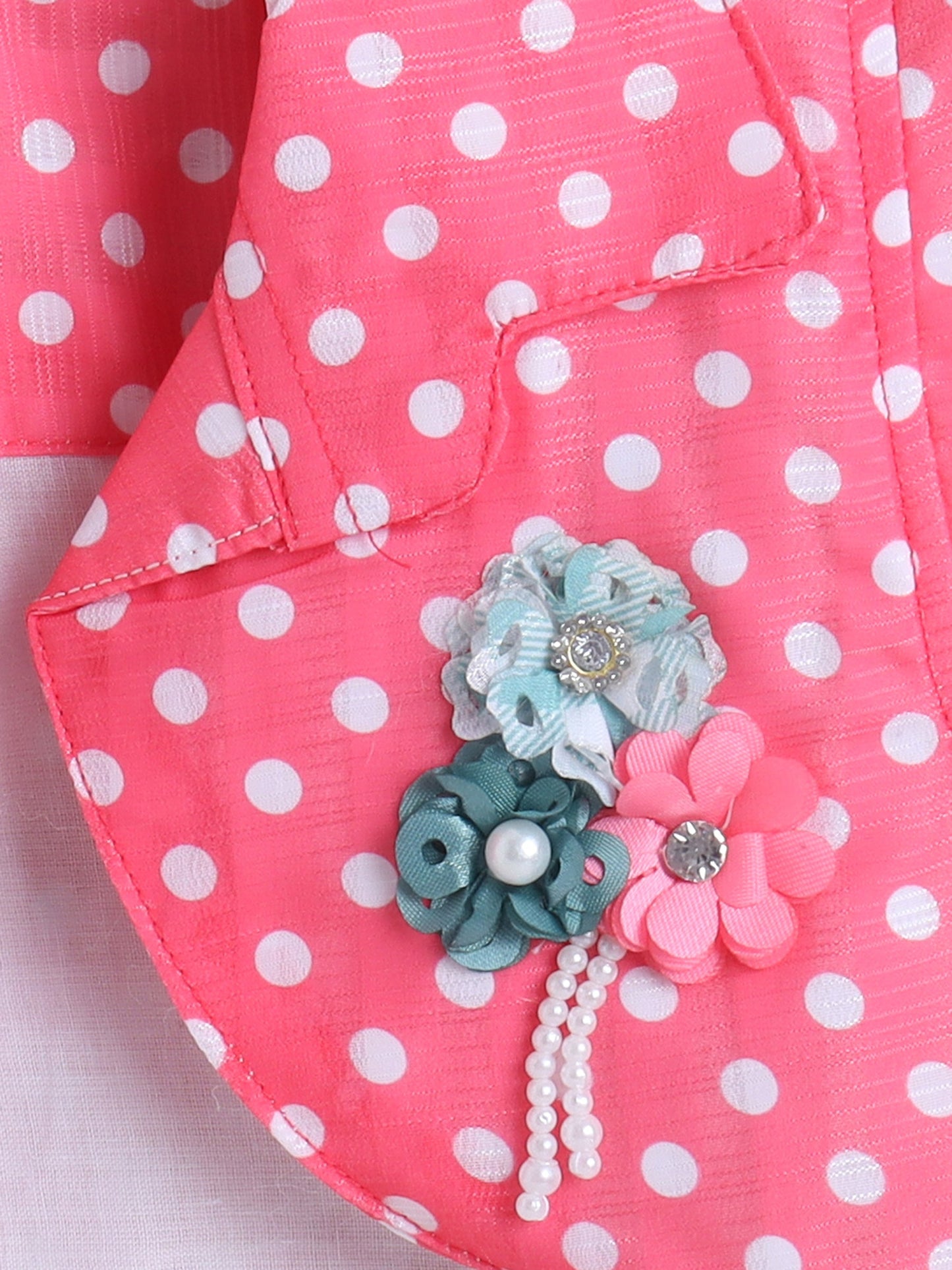 The Magic Wand Sleeveless Floral Printed Dress With Cap Sleeve Jacket - Peach