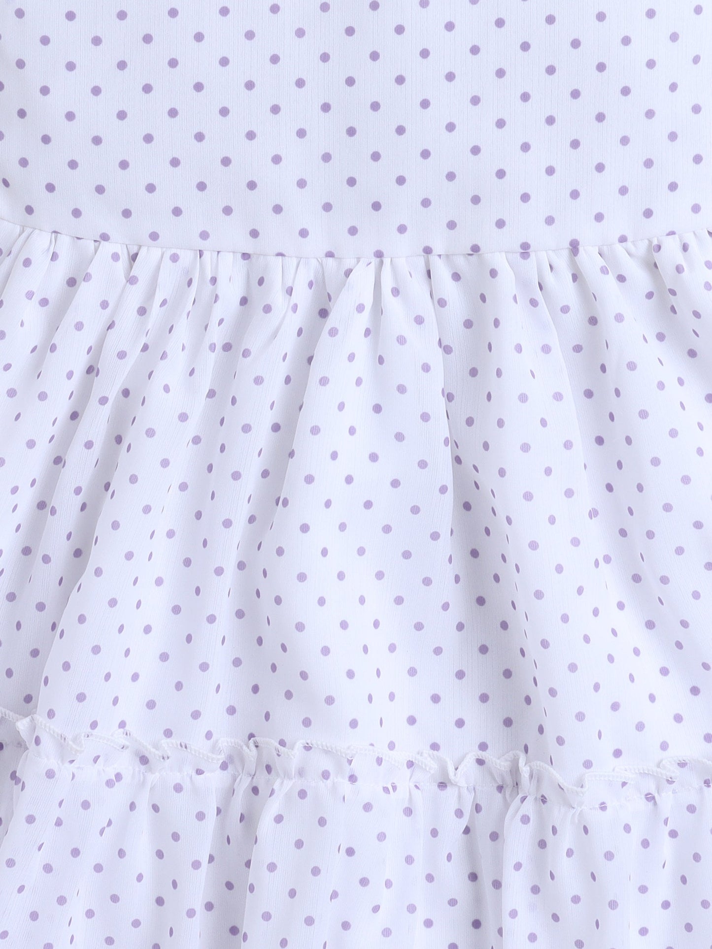 Polka Dots Printed Dress With Full Sleeves Jacket - Purple