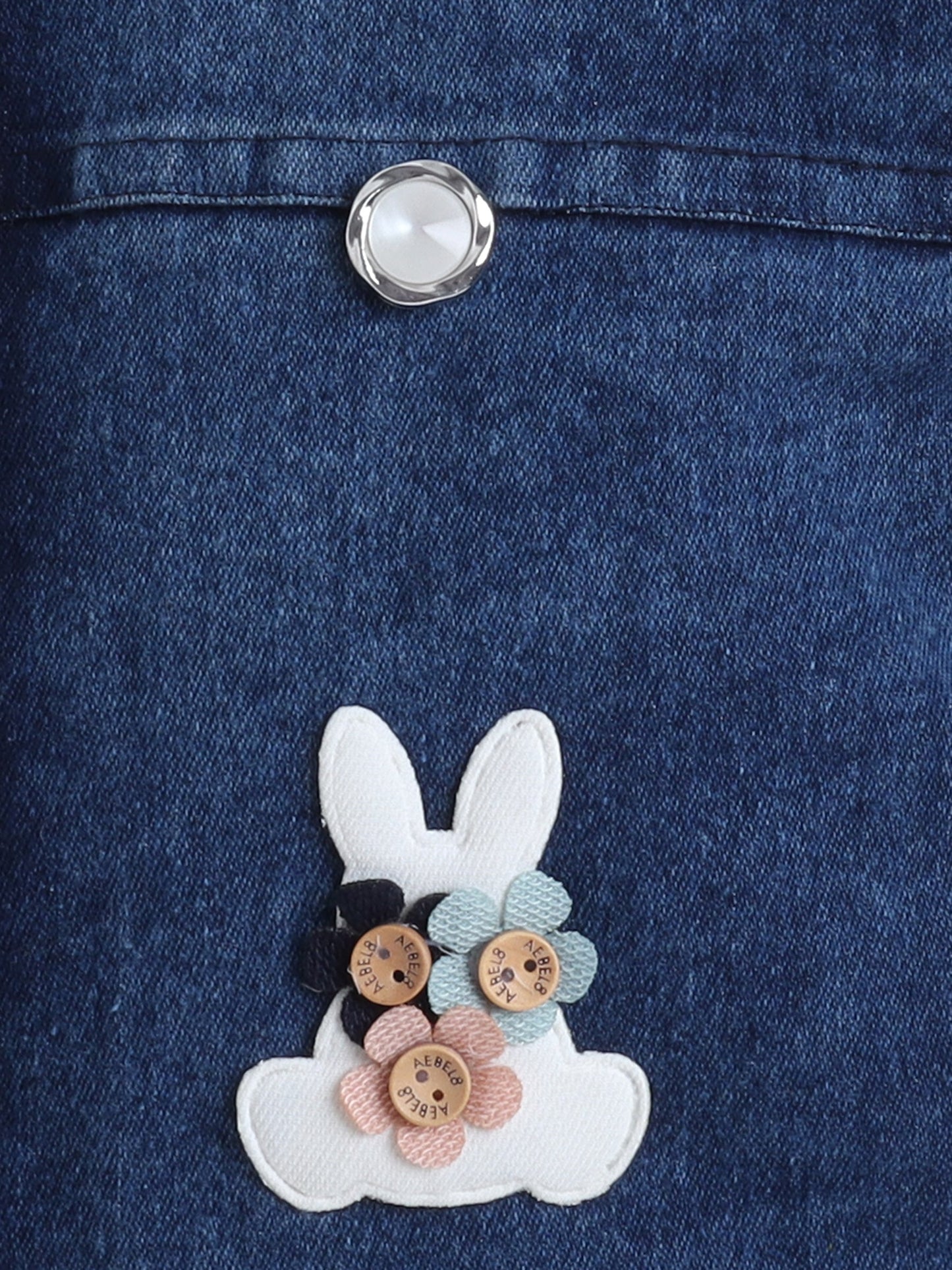 The Magic Wand Girls Print Dungaree With T-Shirt and Bag - Blue