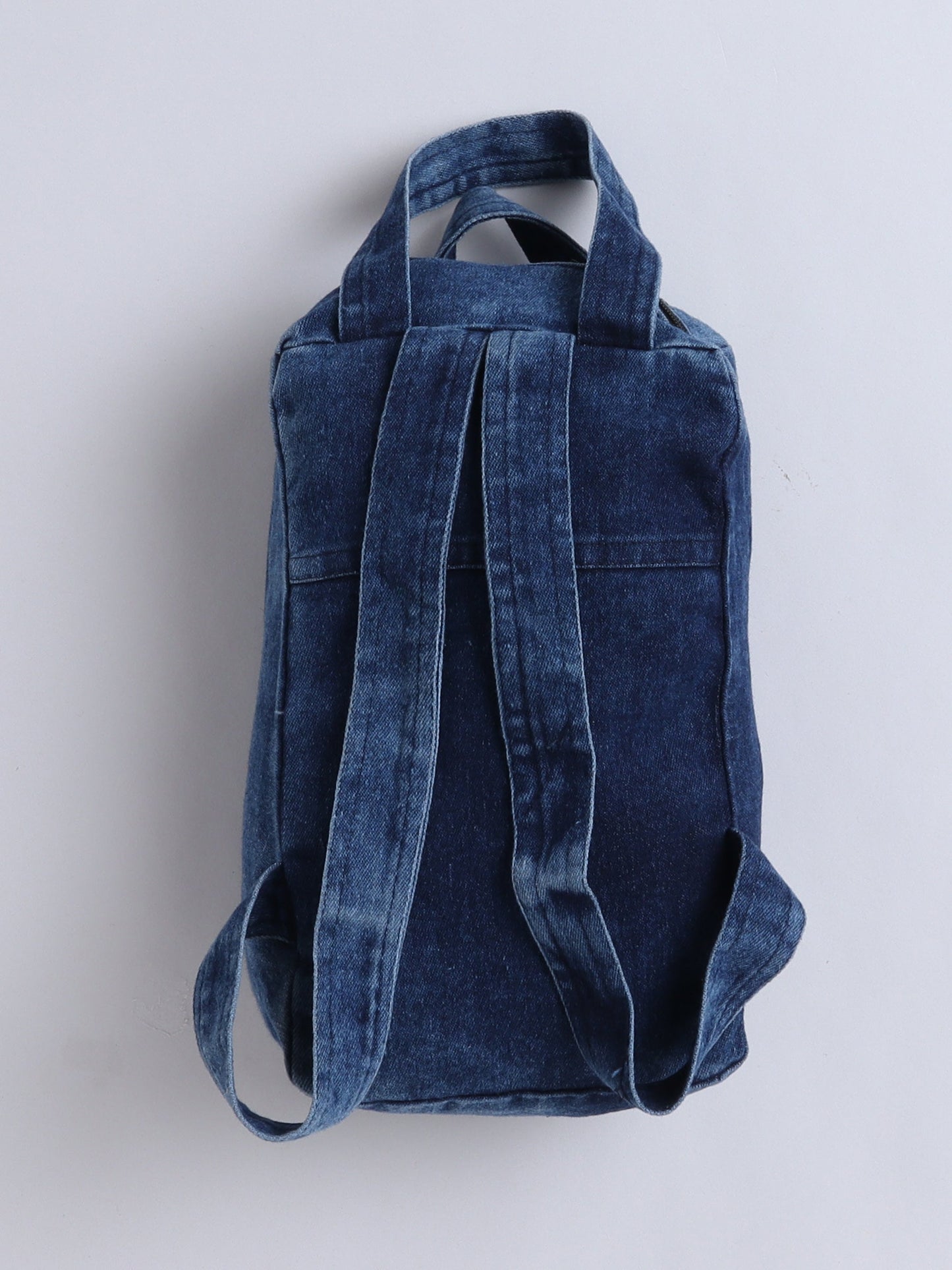 The Magic Wand Girls Print Dungaree With T-Shirt and Bag - Blue