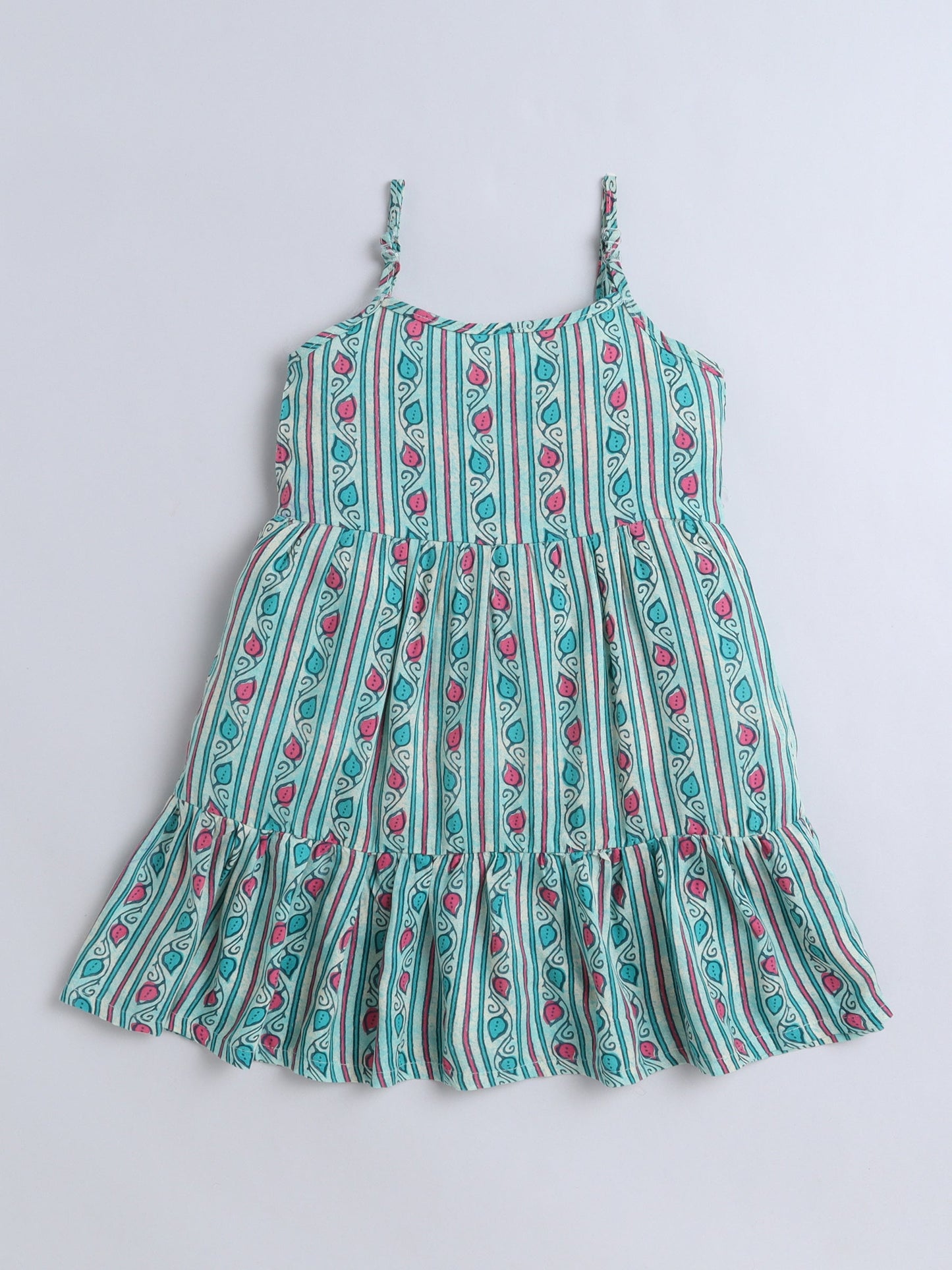 The Magic Wand Sleeveless Cotton Floral Printed Dress - Green