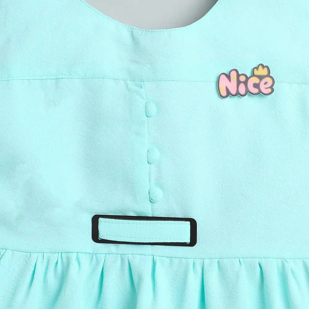 Sleeveless Tiered Georgette Dress with Brooch-Mint