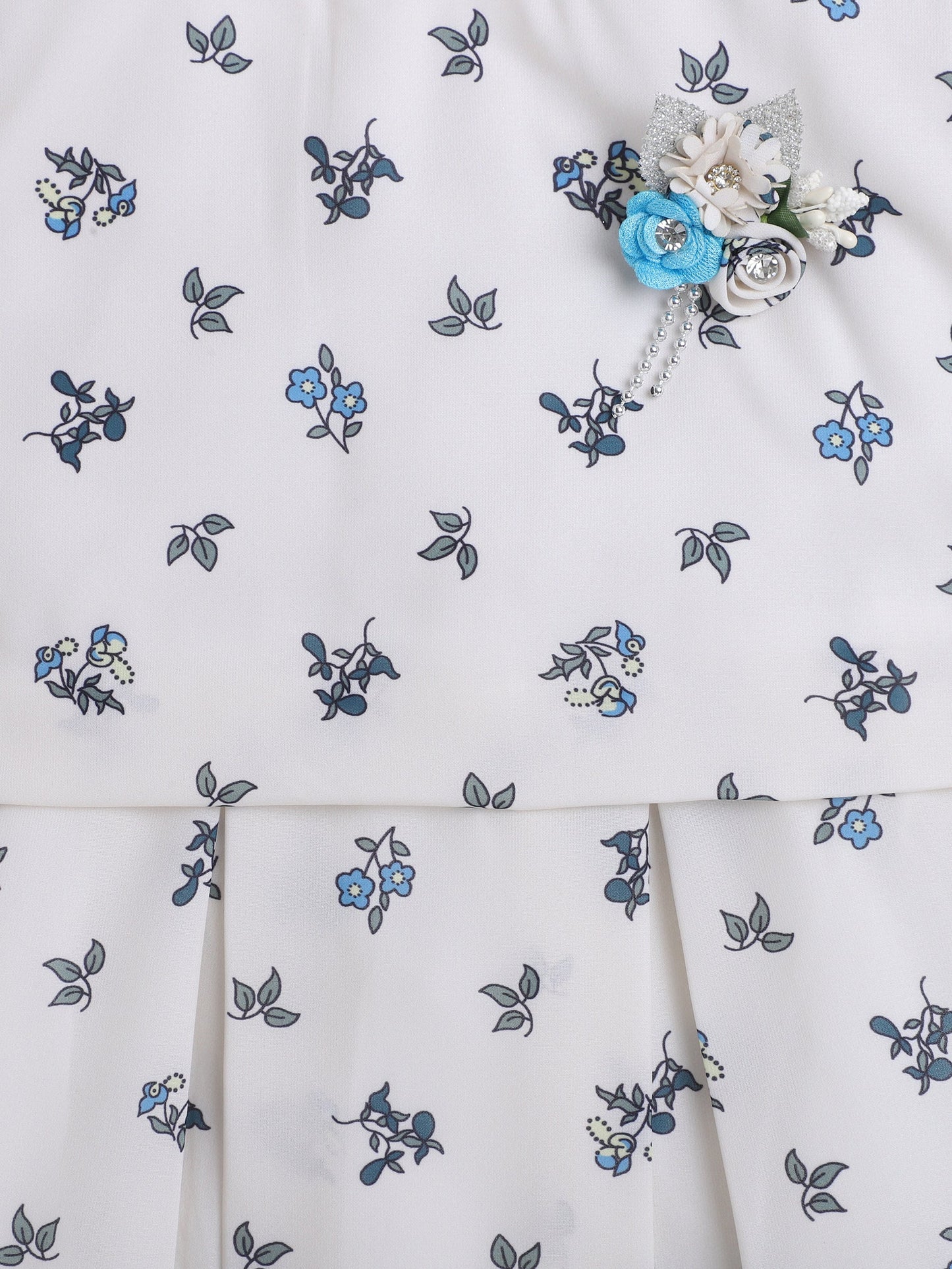 The Magic Wand Cap Sleeves Floral Printed Dress White