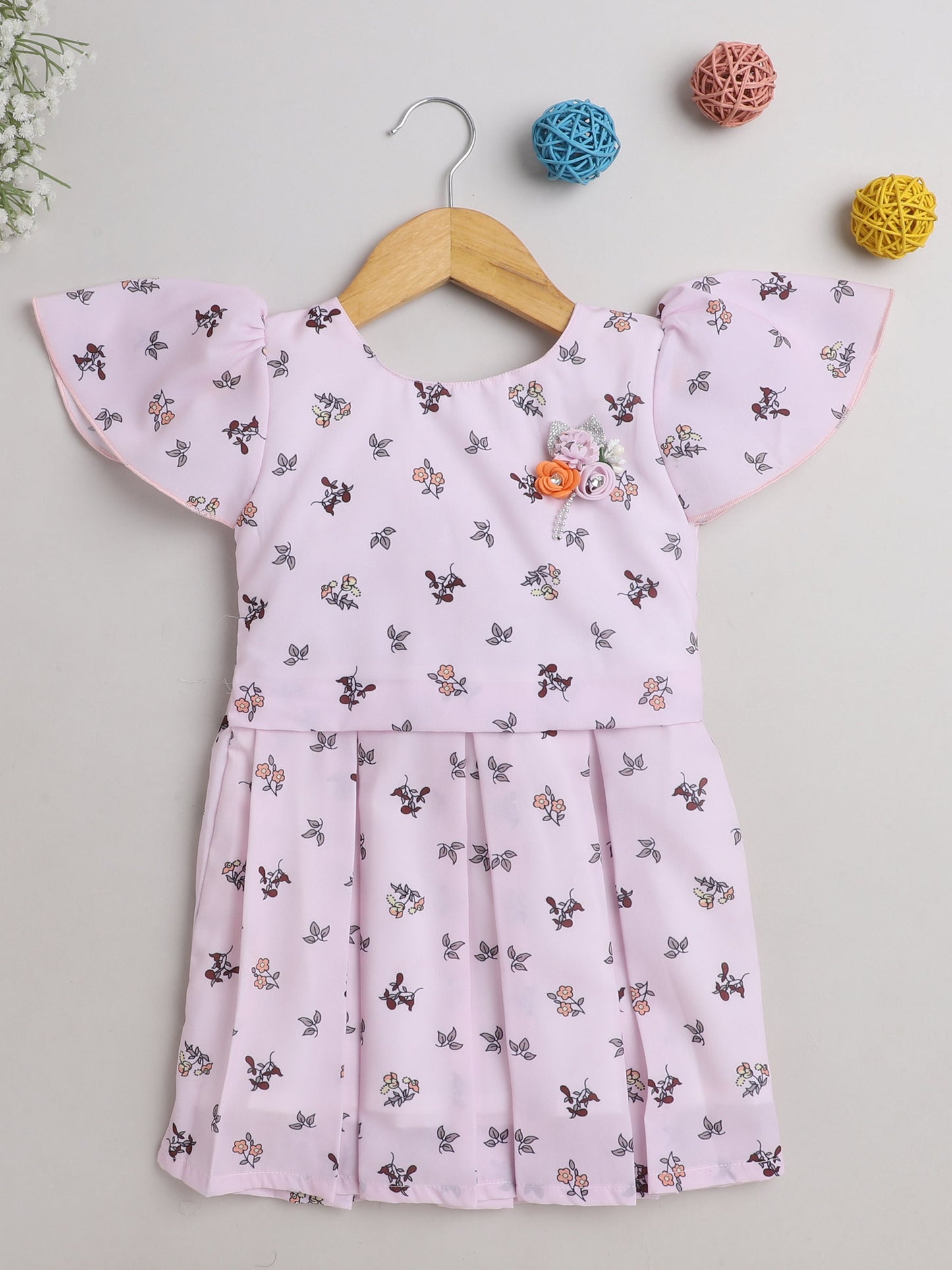 The Magic Wand Cap Sleeves Floral Printed Dress- Pink