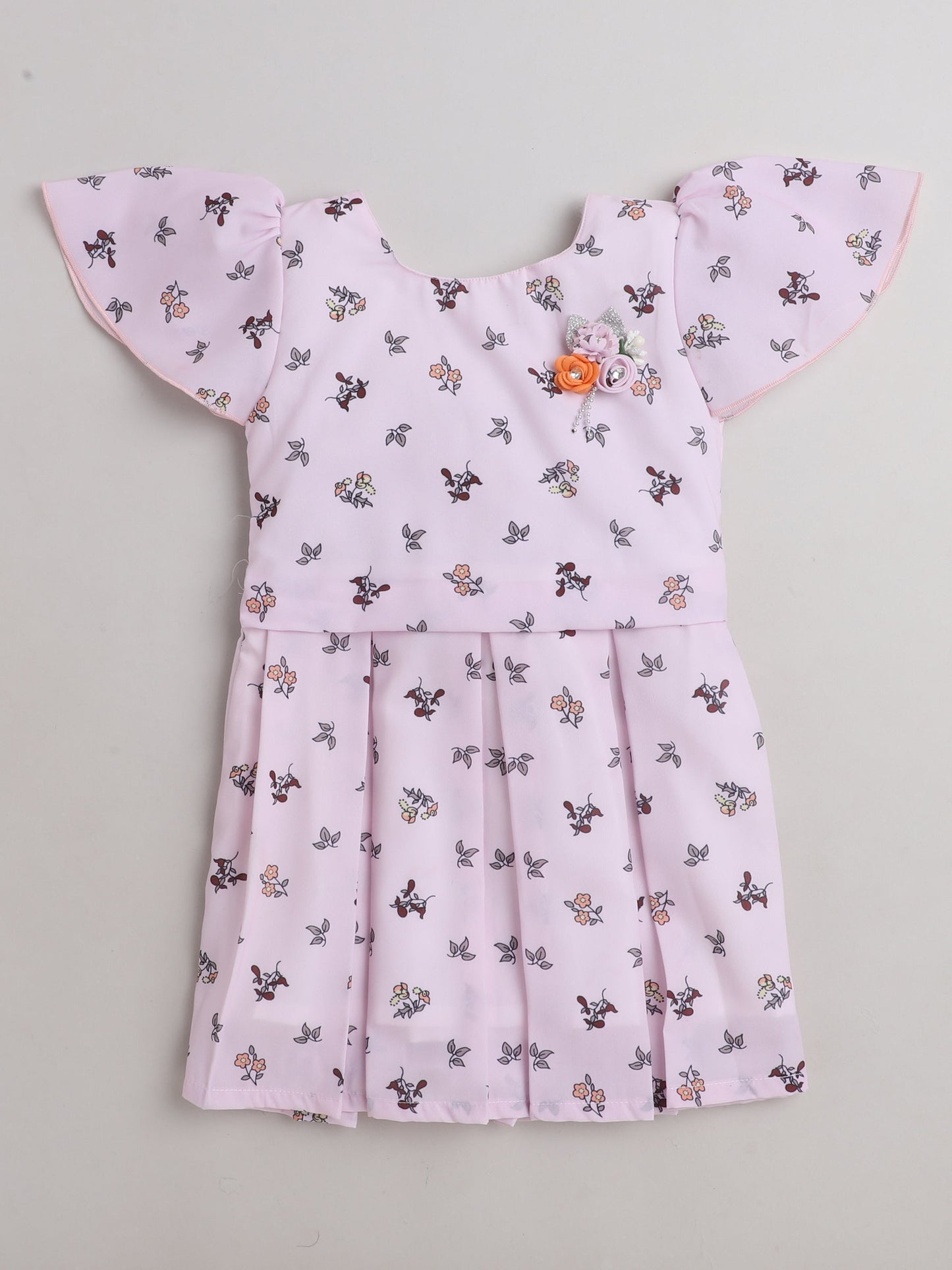 The Magic Wand Cap Sleeves Floral Printed Dress- Pink