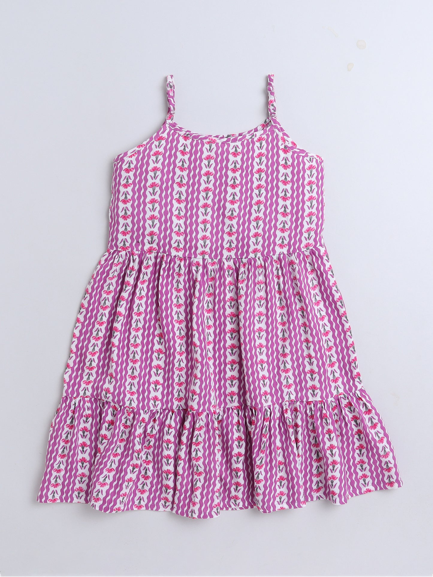 Sleeveless Floral Dress- Purple