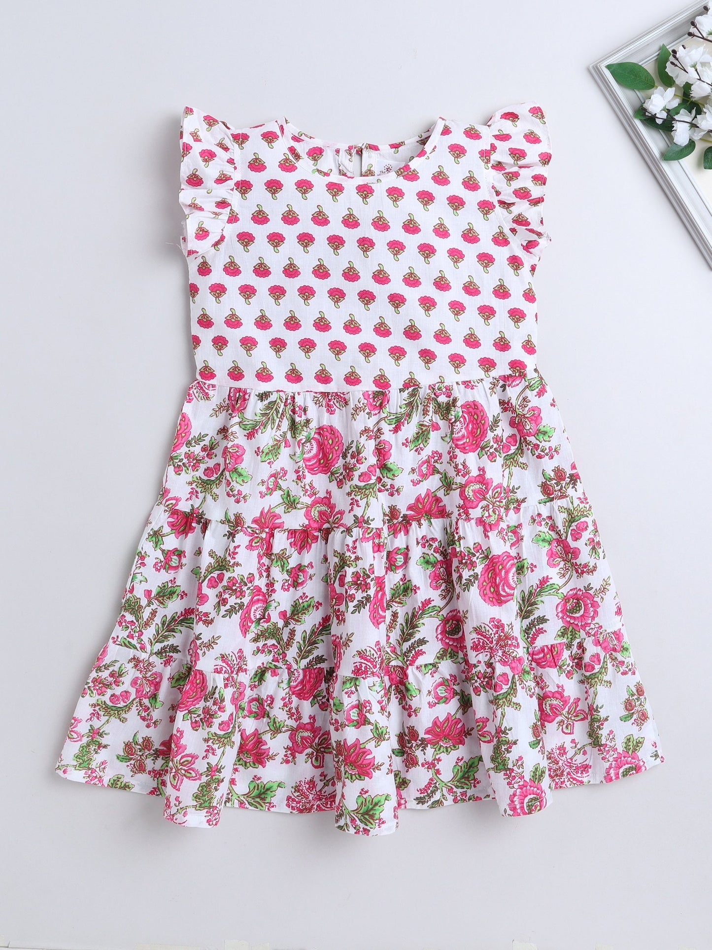 Sleeveless Floral Printed Dress - Pink