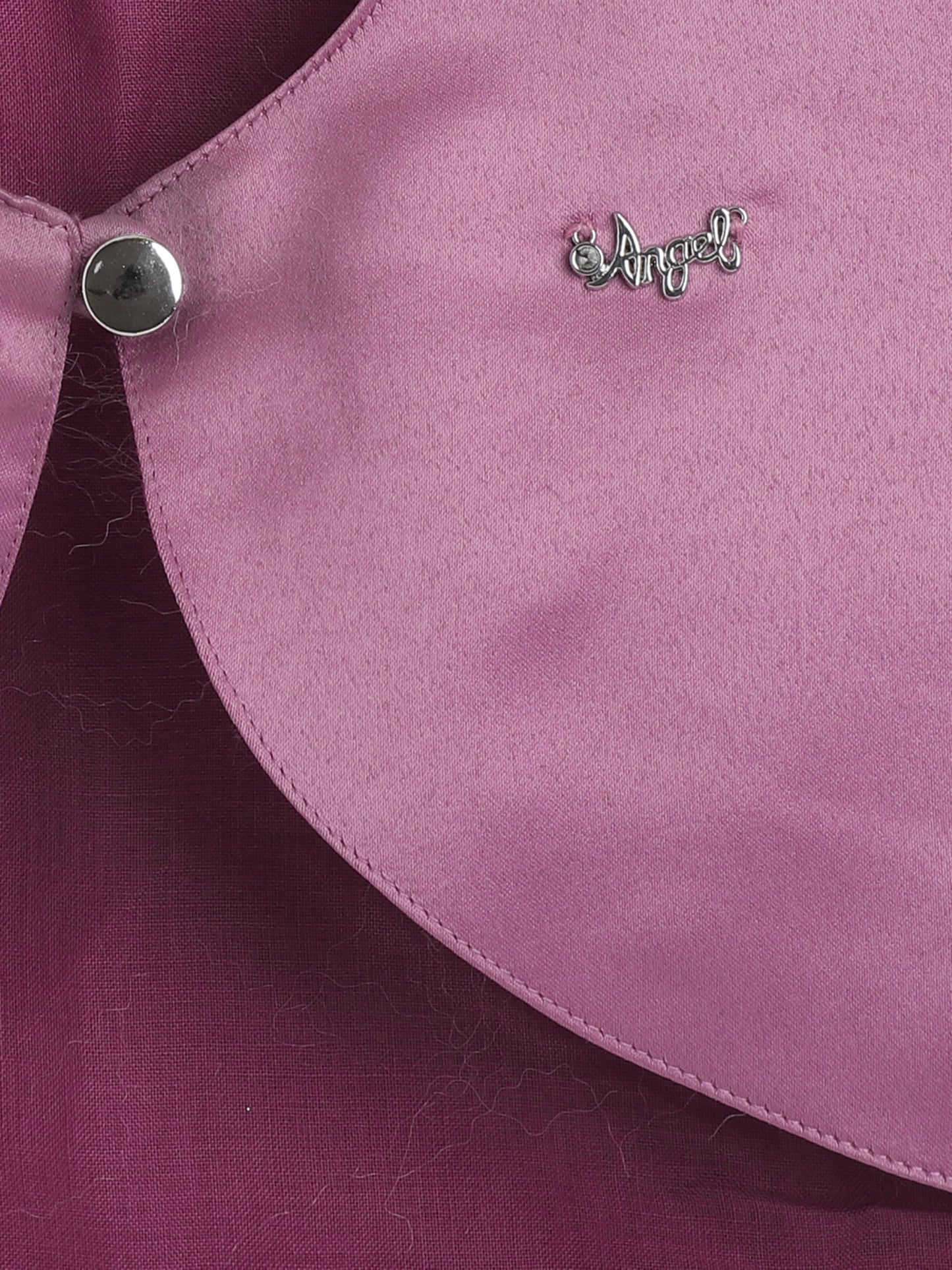 The Magic Wand Satin Three Fourth Sleeves Solid Bolero Shrug With Brooch Pink