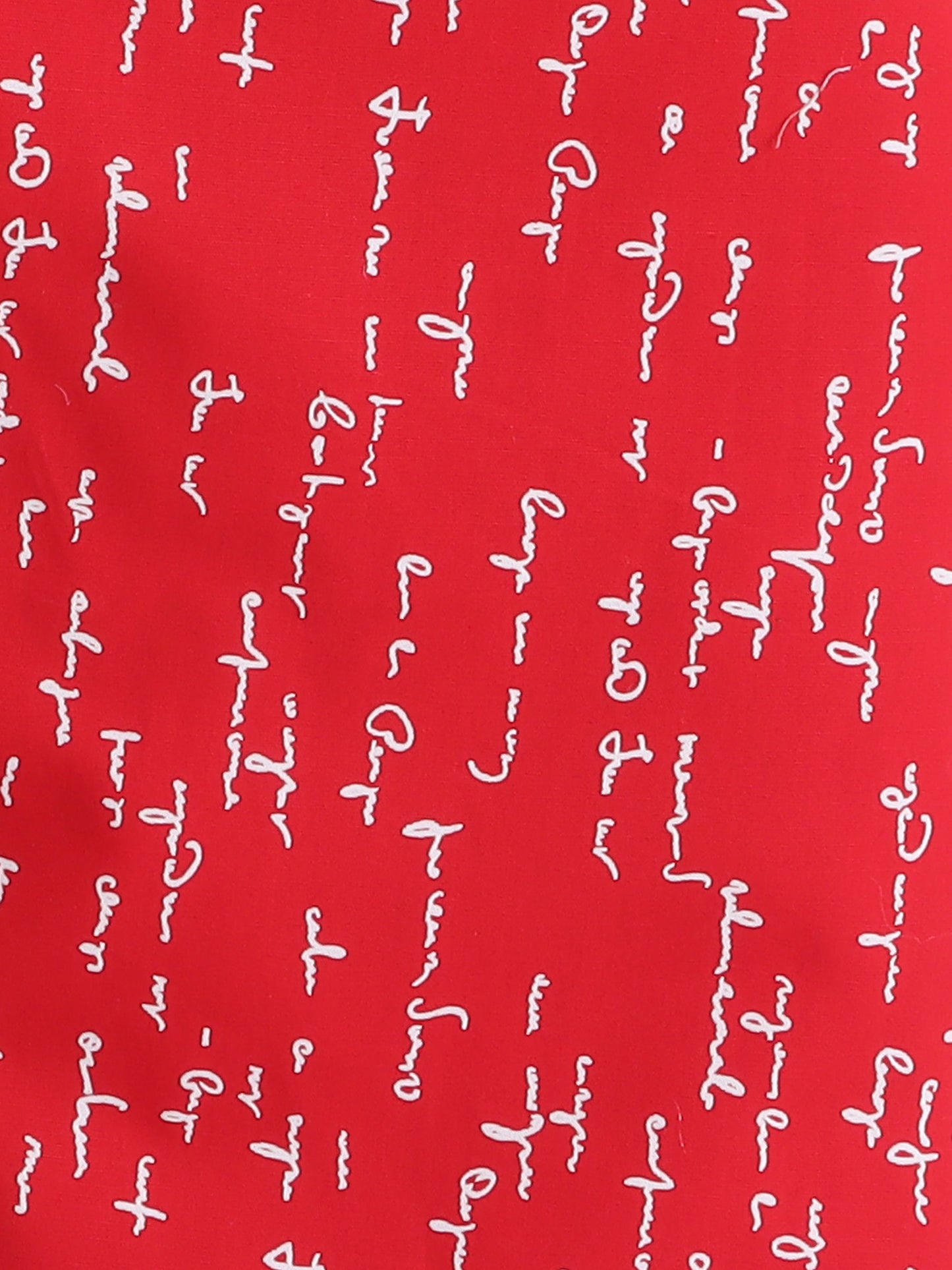 Cotton Woven Full Sleeves Typography Printed Coordinating Night Suit Set - Red