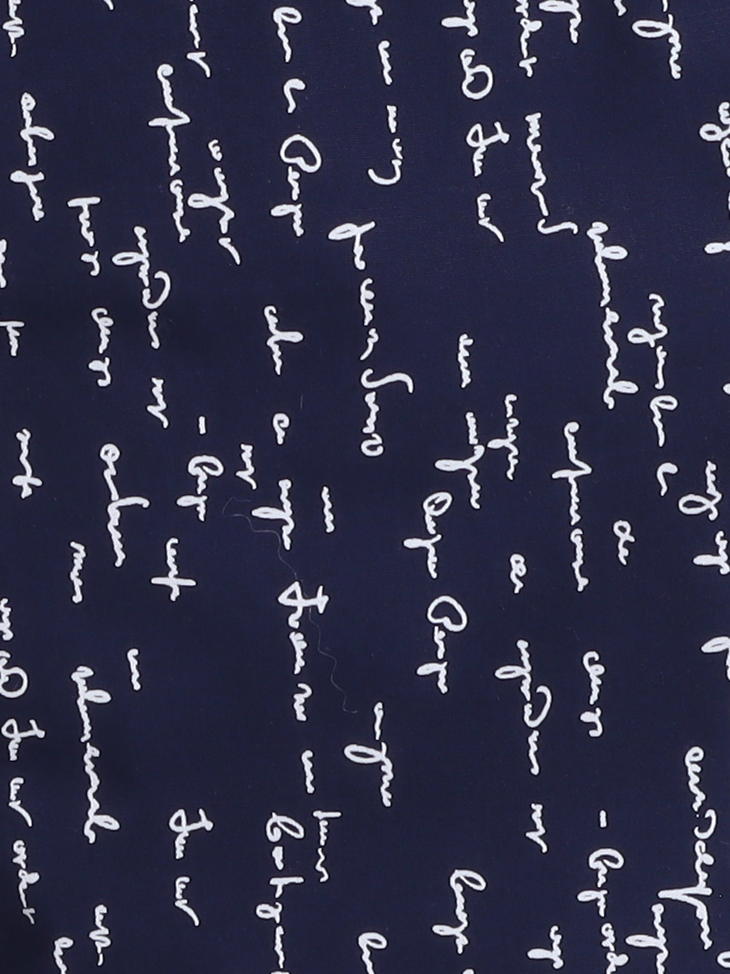 Full Sleeves Cotton Text Printed Night Suit Set Navy Blue
