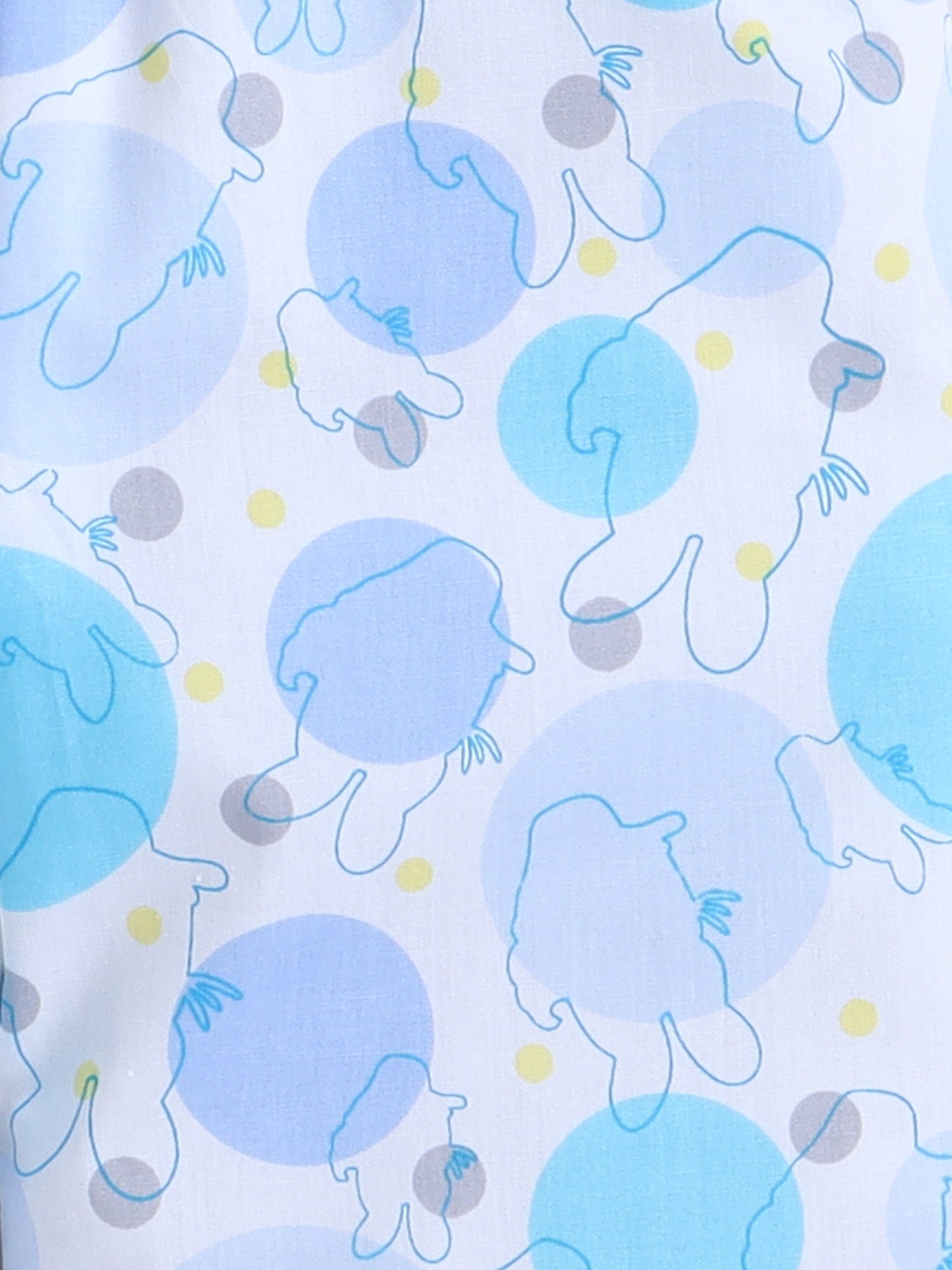 Cotton Full Sleeves Shapes Printed Night Suit Set-Sky Blue
