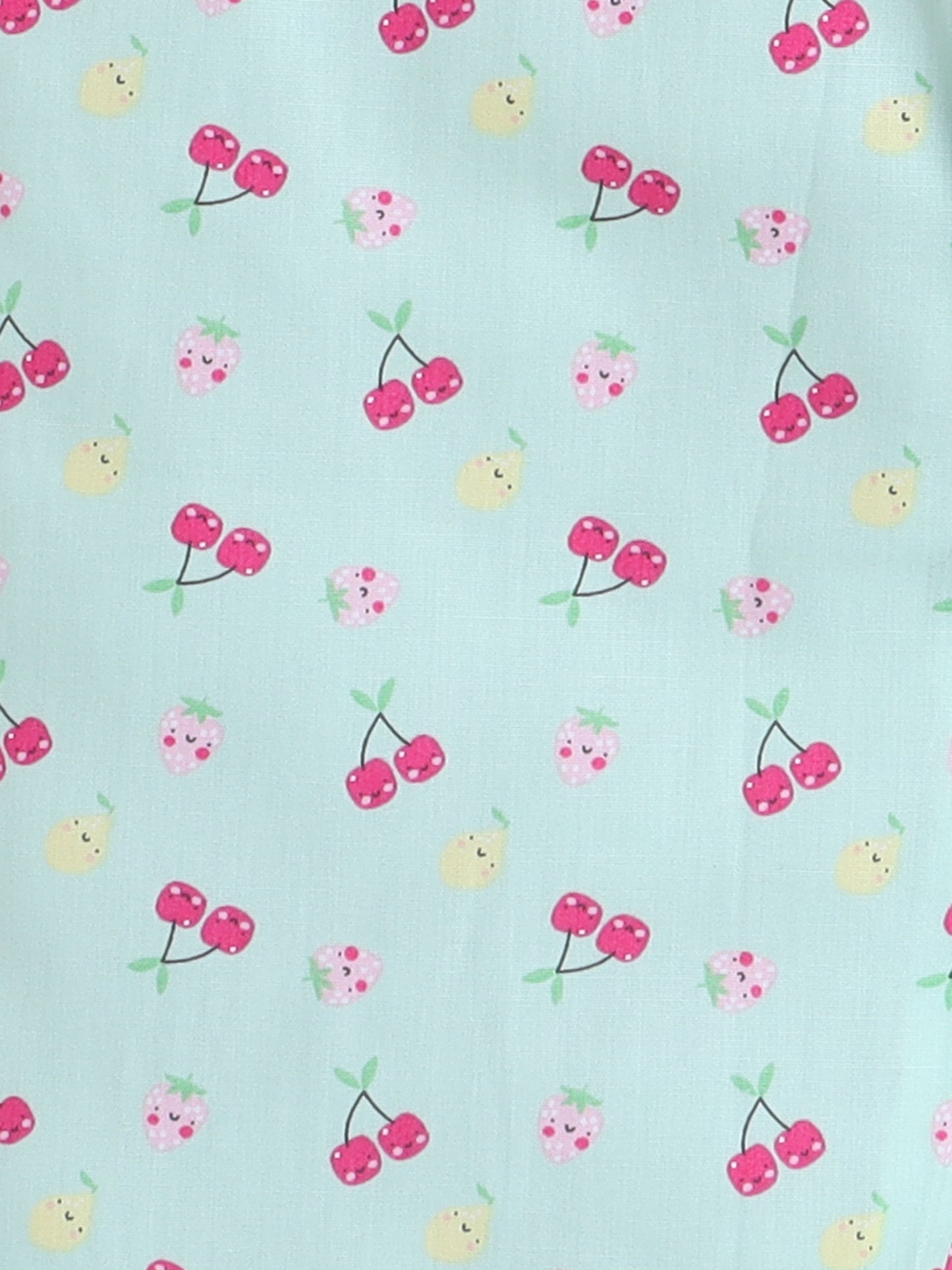 Cotton Woven Half Sleeves Fruits Printed Coordinating Night Suit Set - Green