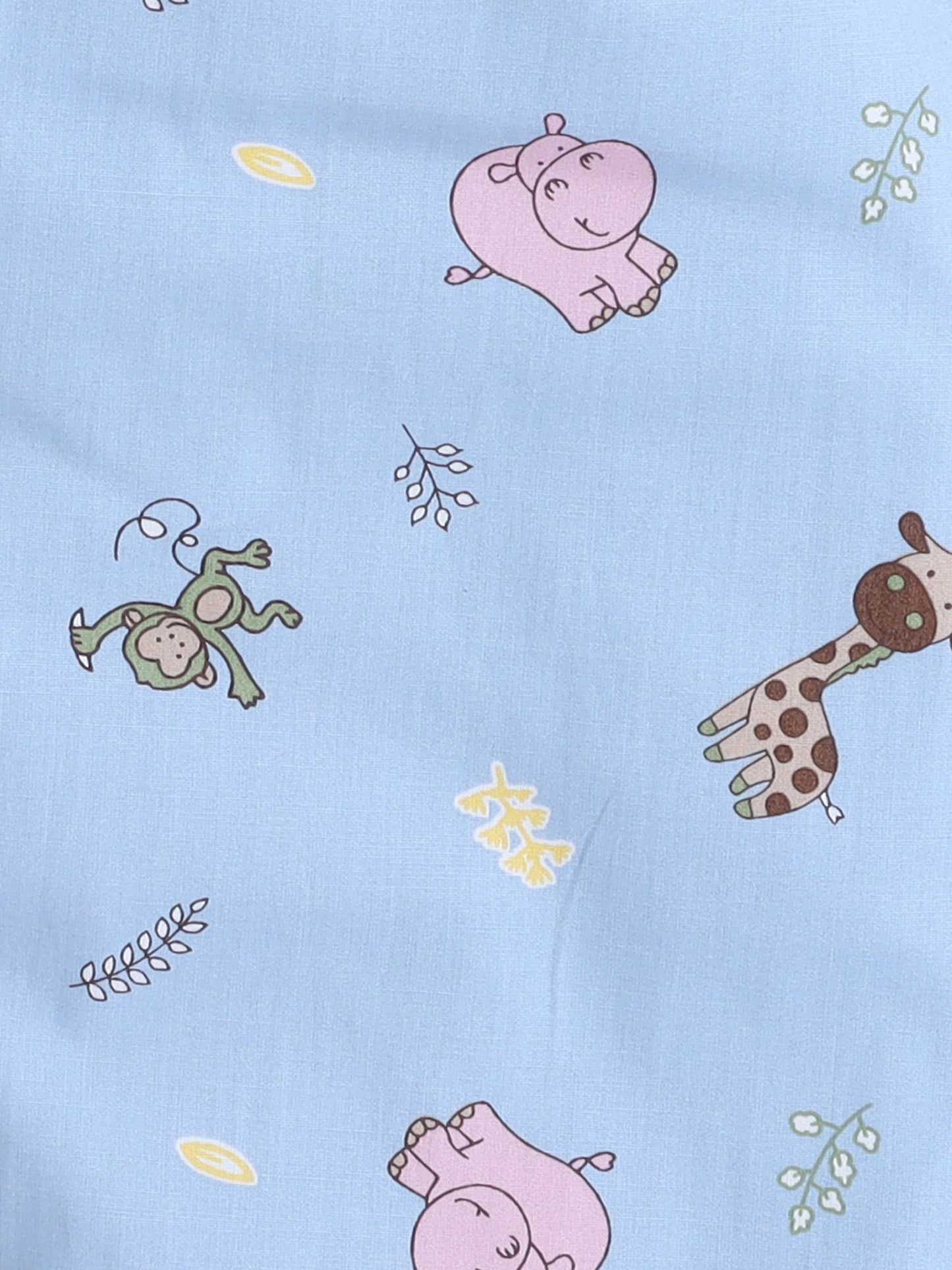 Half Sleeves Animal Cotton Printed Night Suit Set Blue
