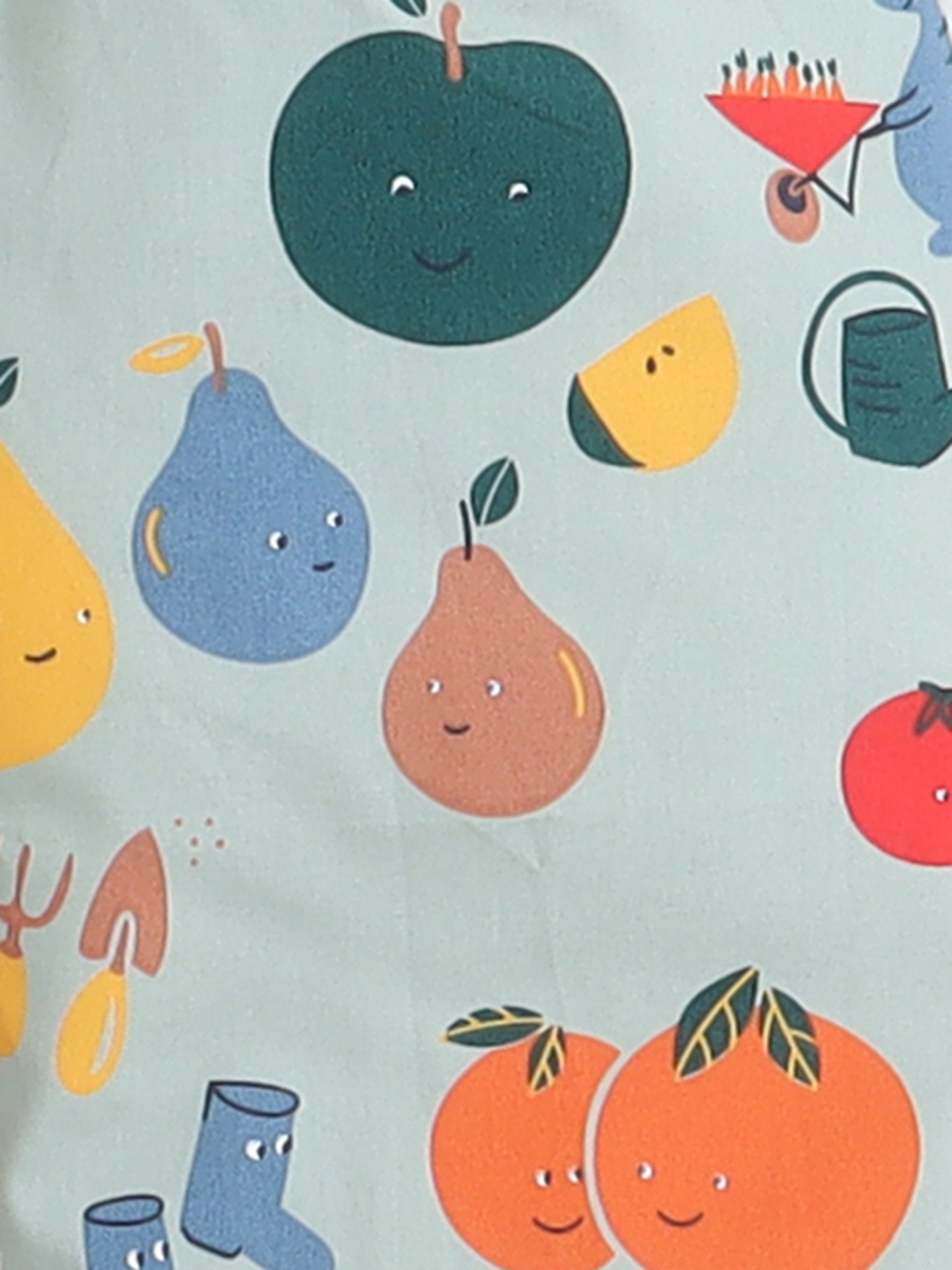 Half Sleeves Fruit Printed Night Suit Set - Green