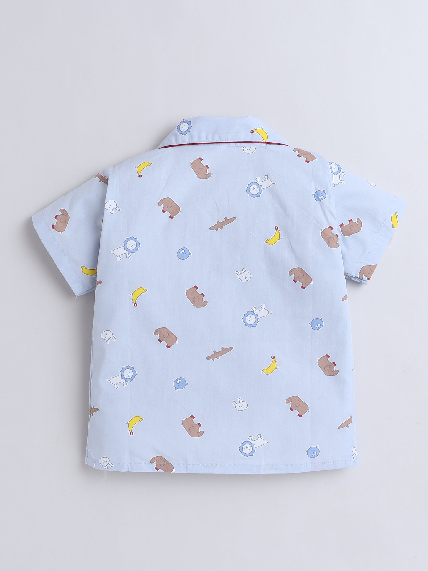 Half Sleeves Cotton Elephant Printed Night Suit Set Sea Green