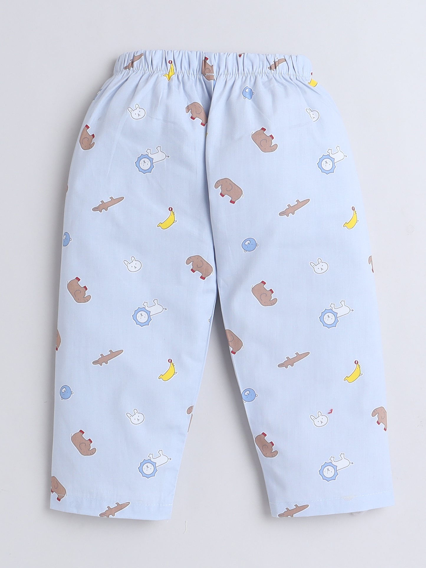 Half Sleeves Cotton Elephant Printed Night Suit Set Sea Green
