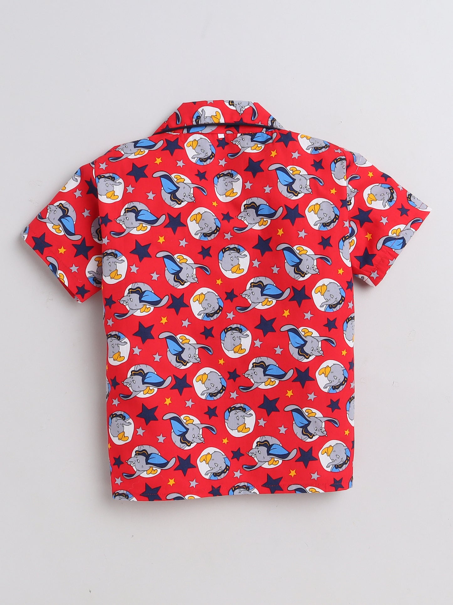 Elephant Printed Half Sleeves Lounge Wear Night Suit Set For Kids Red