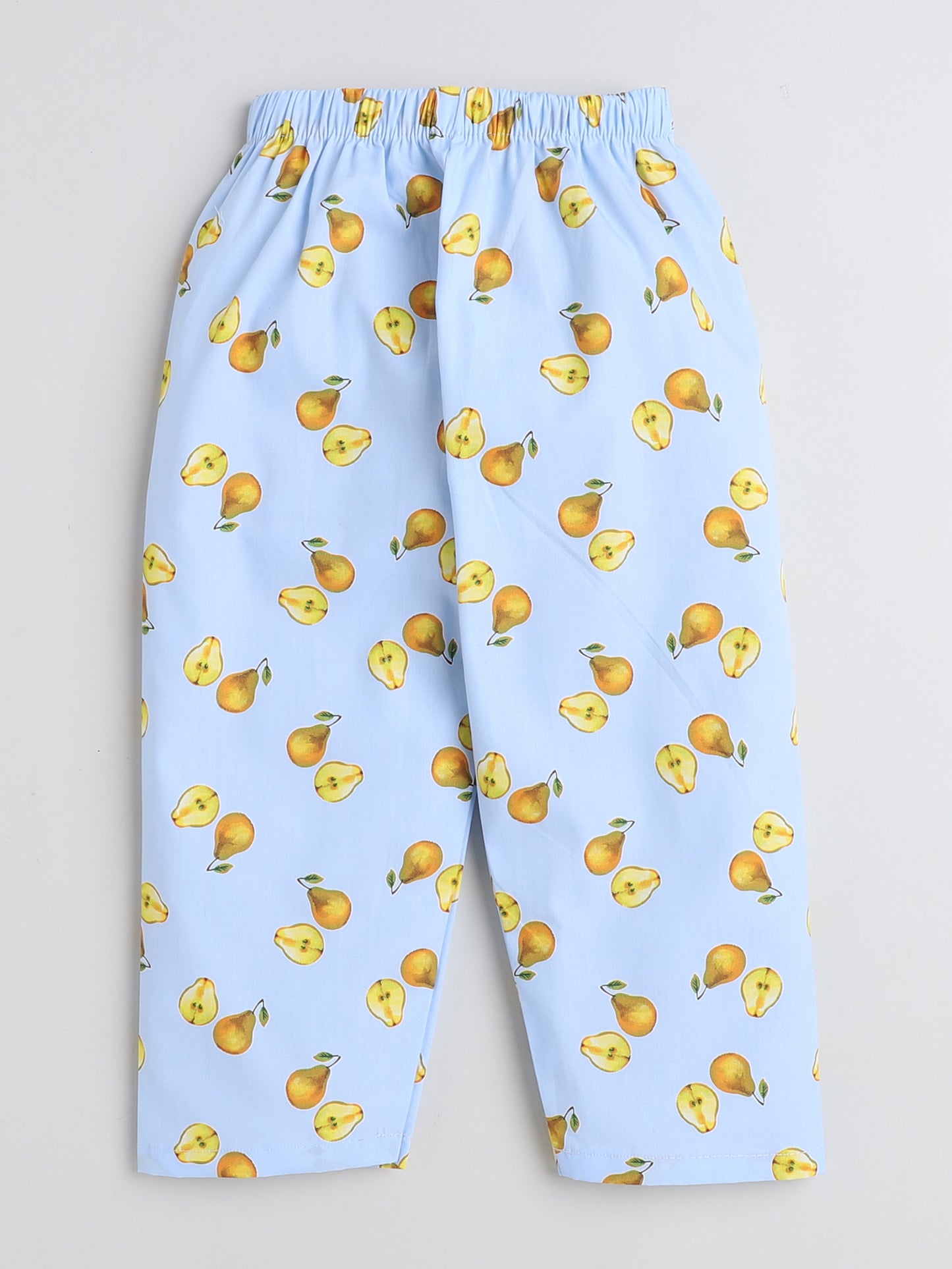 Full Sleeves Avacado Print Lounge Wear Night Suit Set For Kids Sky Blue
